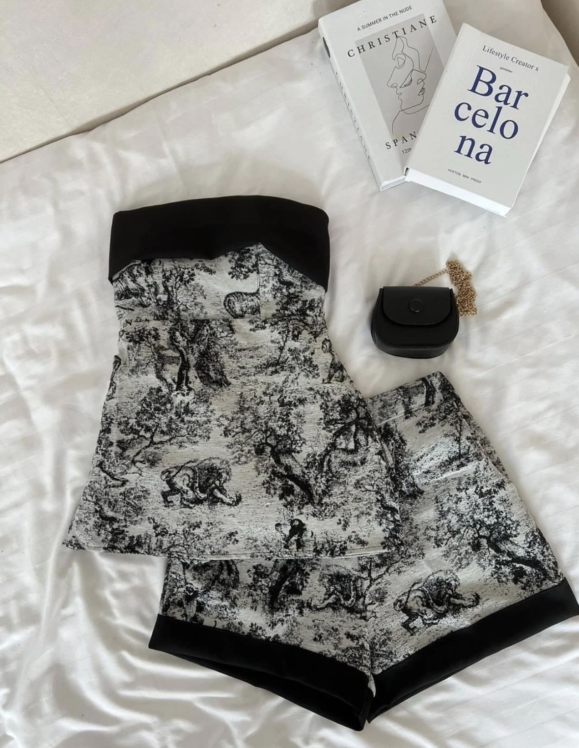 ST501印花国风抹胸套装