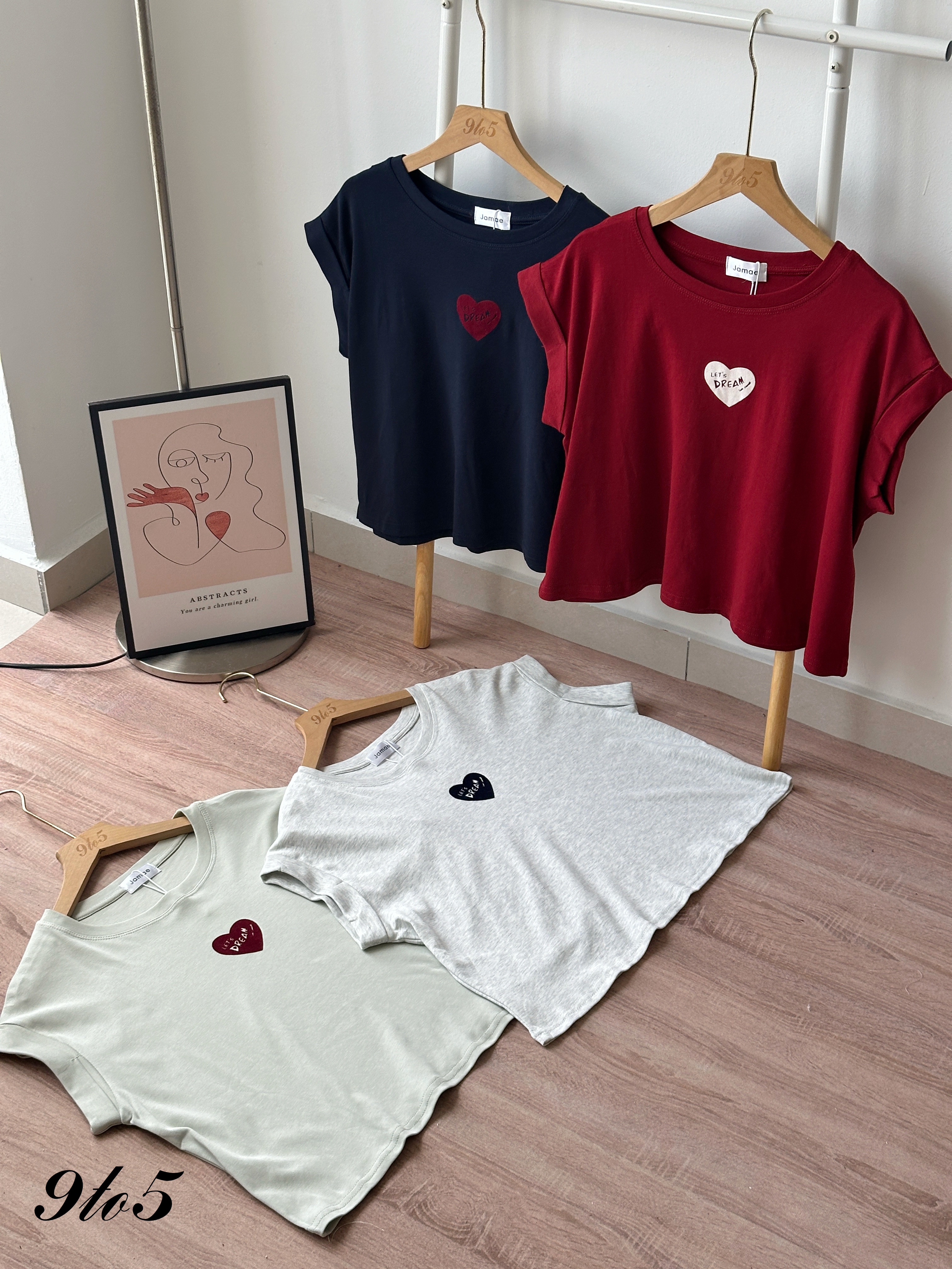 T4397 Cape Sleeve Love Logo Tee - 4 Colors 
