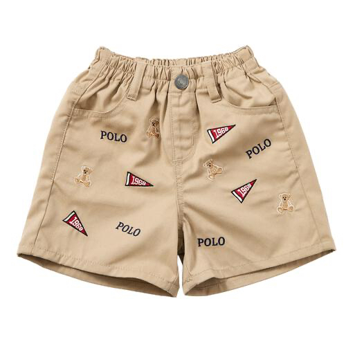 🇯🇵預訂 日本直送🇯🇵Polo Baby標誌小熊刺繡滿印斜紋布短褲