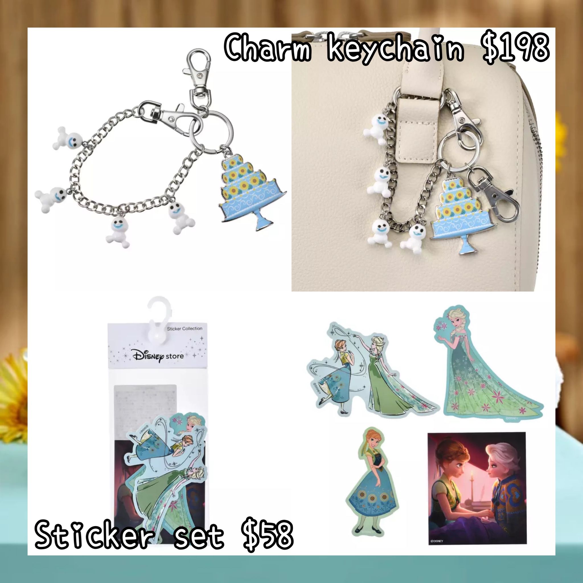 ：日本：FROZEN FEVER 14/4 日本發賣 CHARM KEYCHAIN STICKER SET