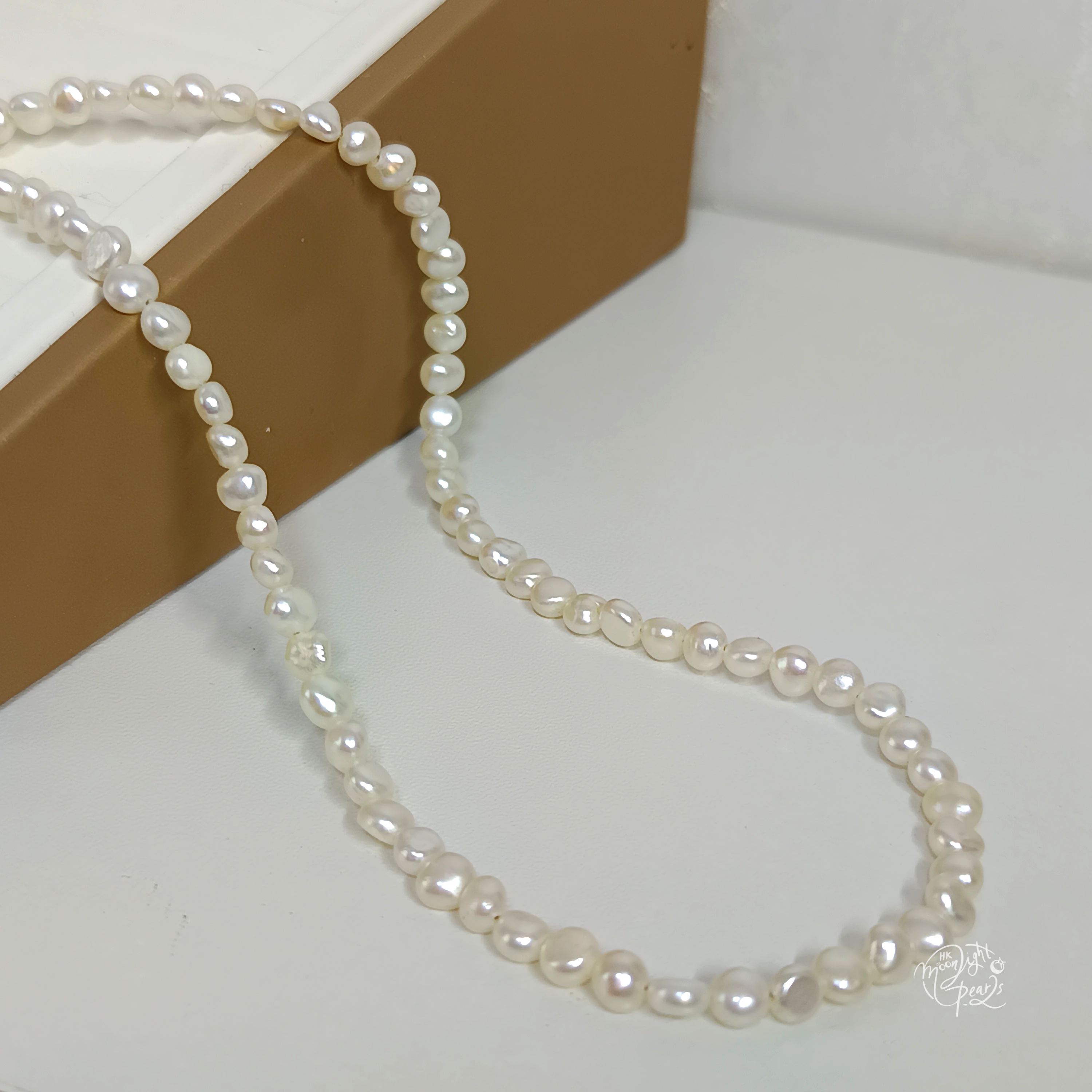 淡水巴洛克珍珠時尚注金尾鍊扣鎖骨項鍊