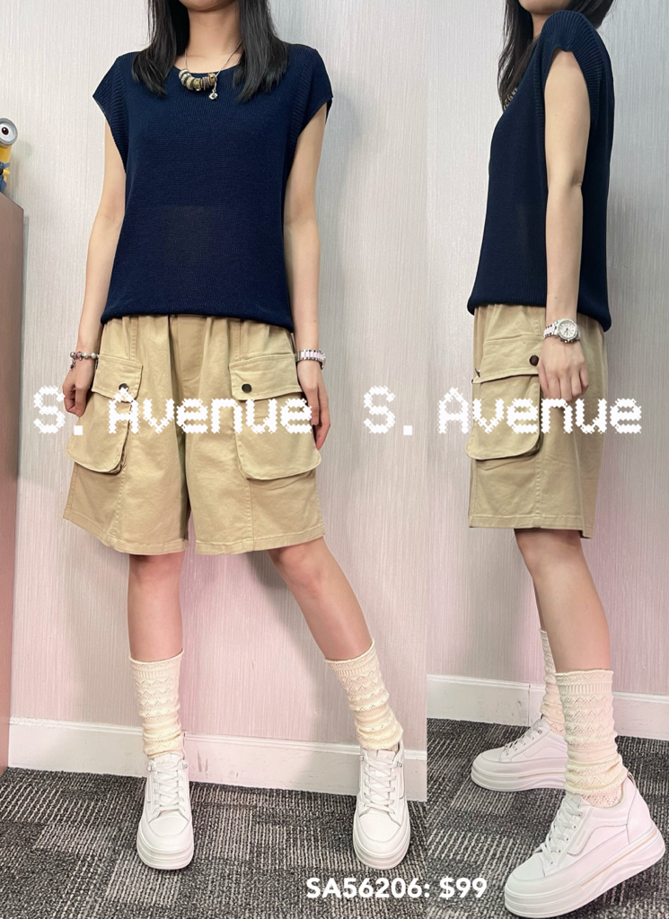 SA56206: 少少袖後一排鈕線top