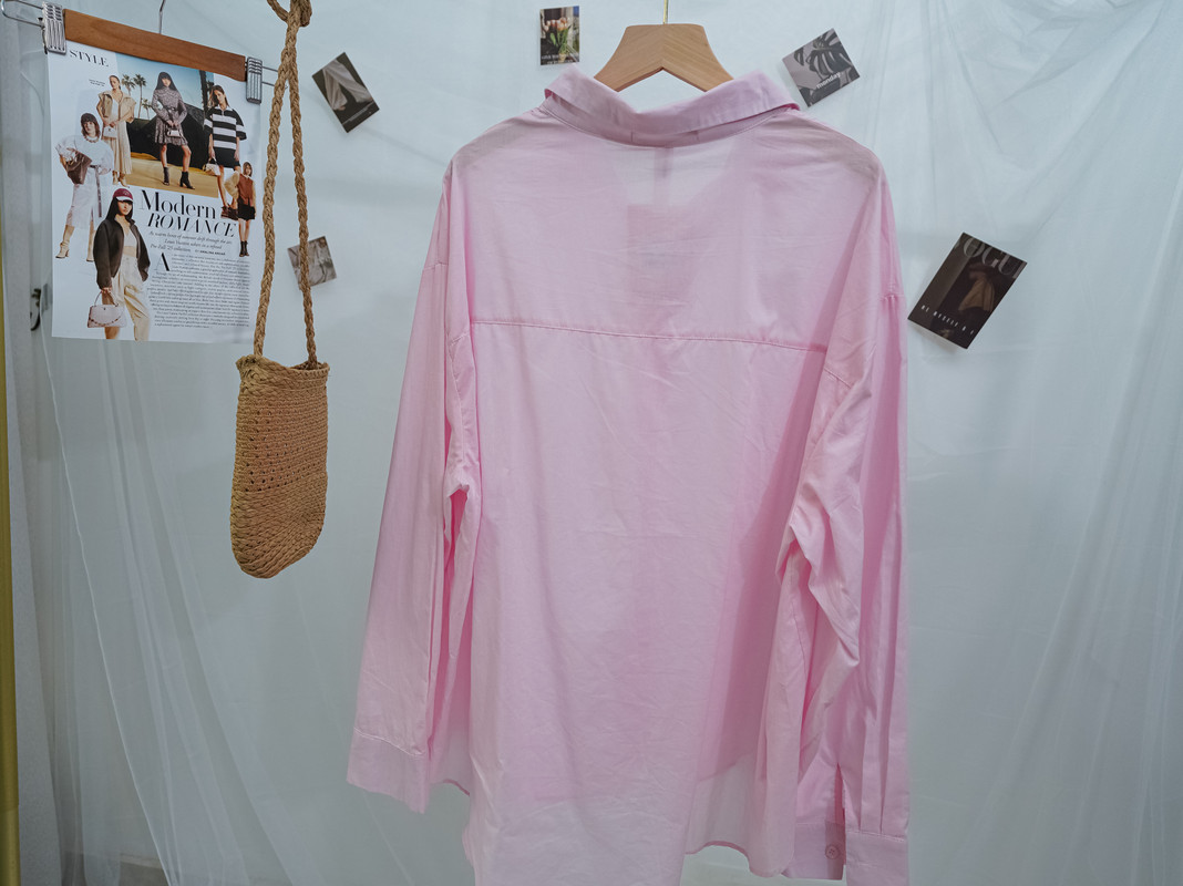Cotton-Linen Blend  Shirt ‖ 棉麻质感简约粉色衬衫上衣 KR014339