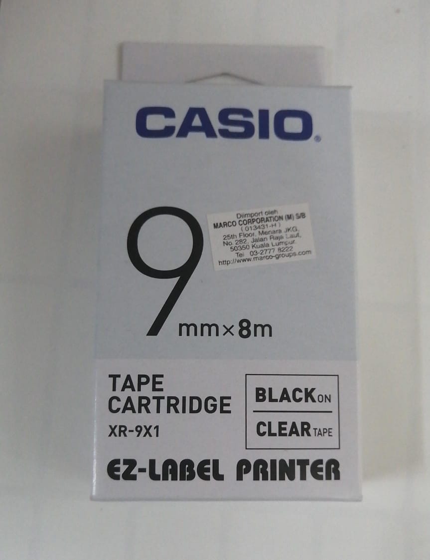 CASIO ORIGINAL GENUINE 9MM EZ LABEL TAPE FOR KL-120 KL-130 KL-820 KL-60 KL-HD1 KL-8400 KL-G2
