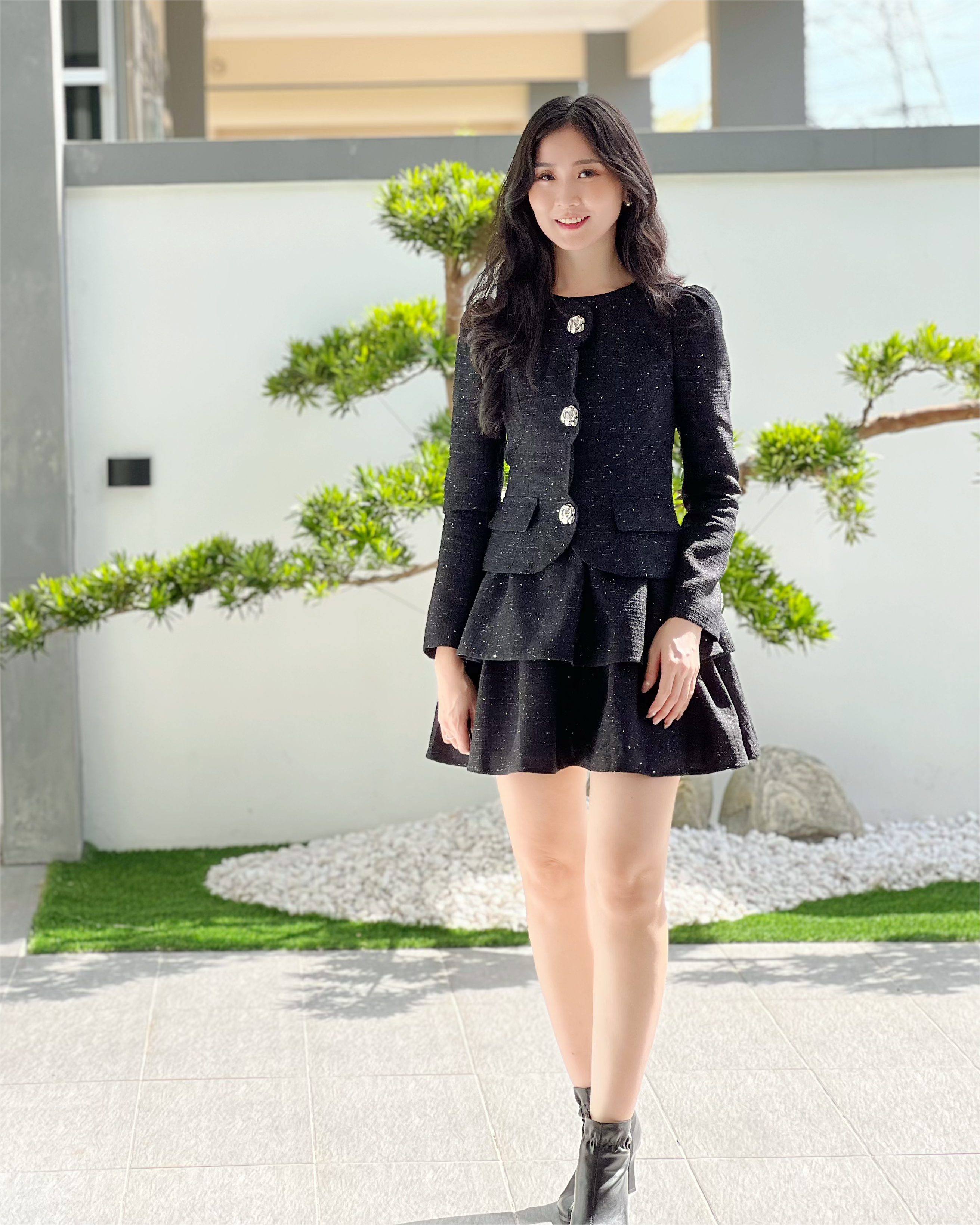 5084 Charlotte Sparkle Tweed Mini Dress