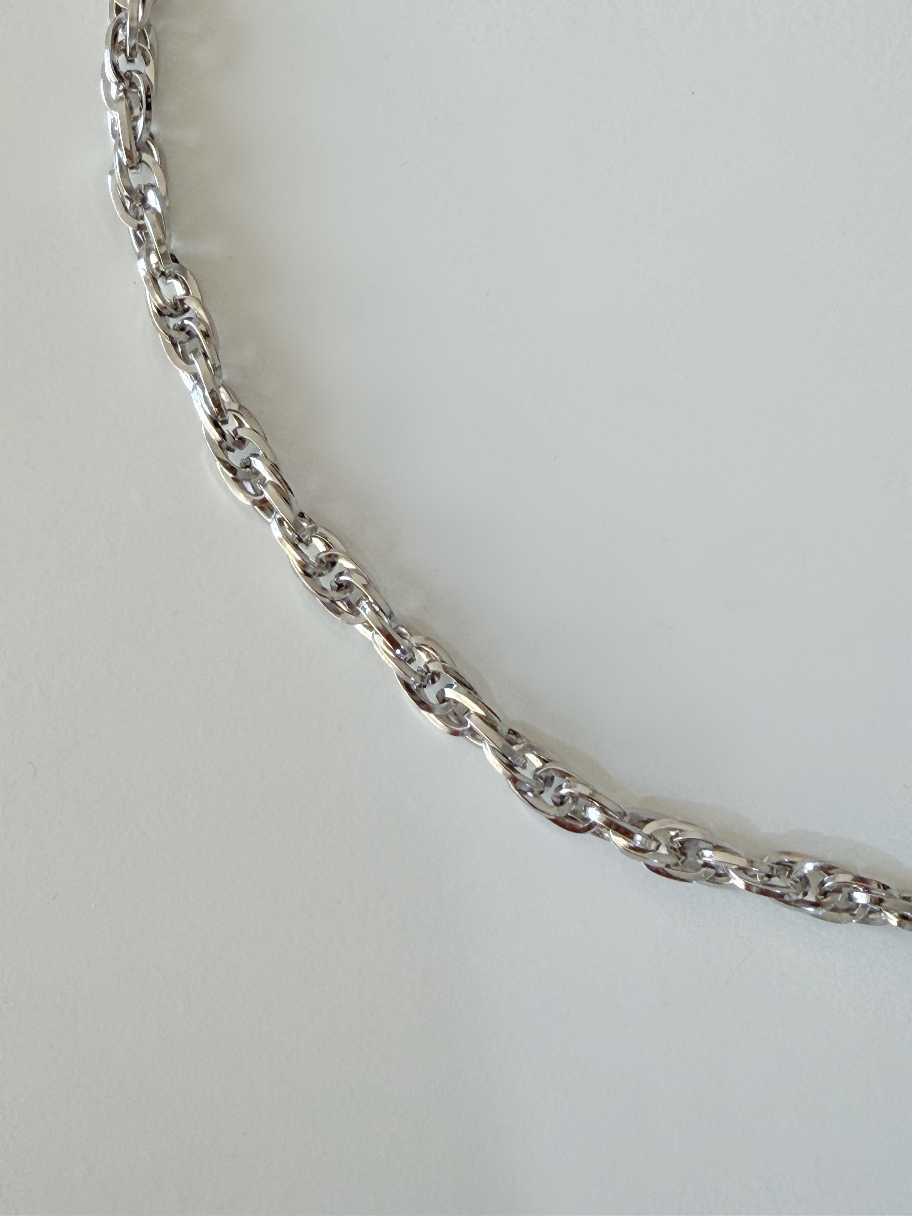 復古珍珠字母手鍊/頸鍊 銀色8mm鍊