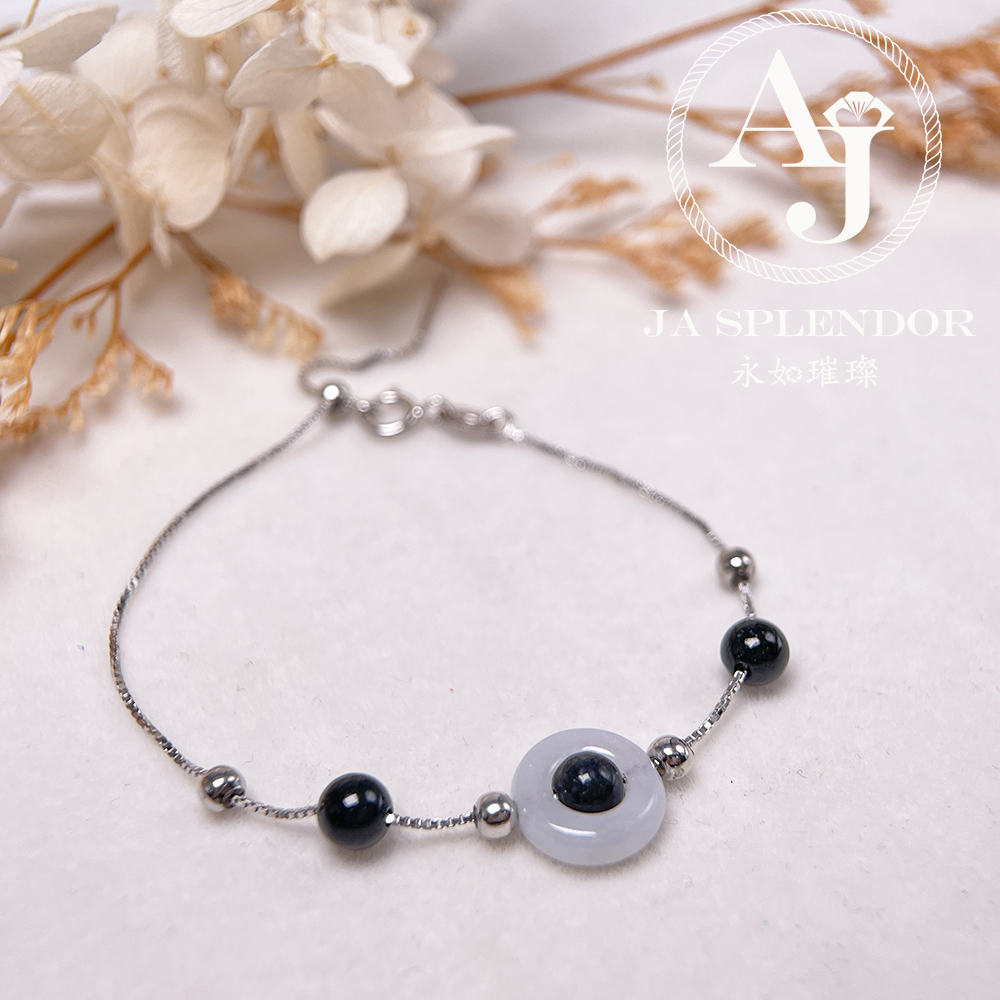 D-36J 天然翡翠A玉 薄荷糖系列純銀手鏈