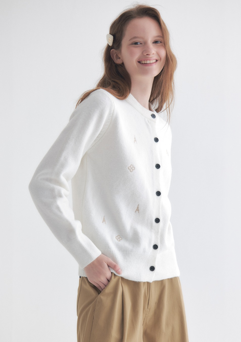 Marie Claire Lucky Clover Eiffel Tower🇫🇷Knit Sweater