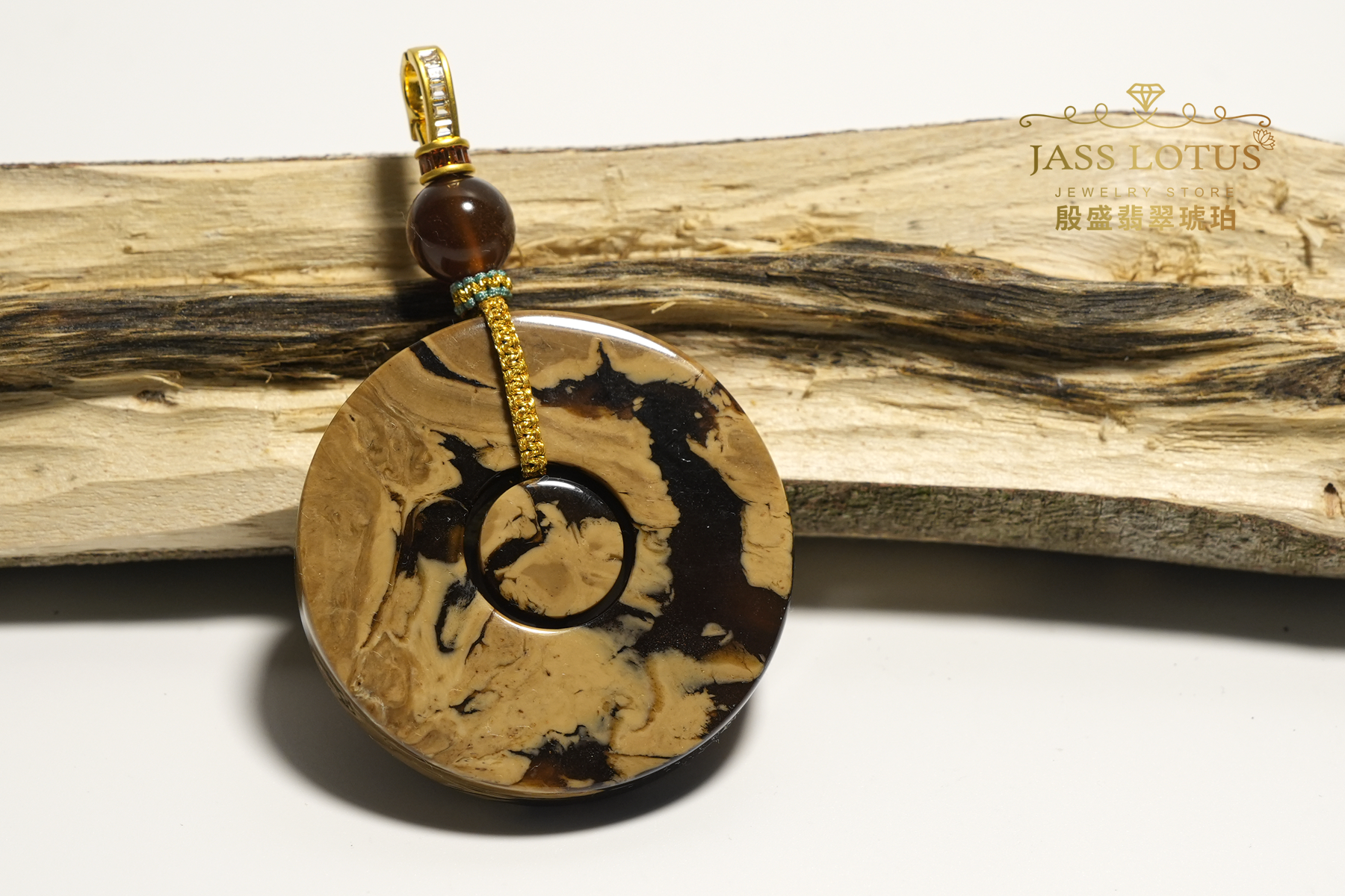 緬甸天然琥珀老礦瓷白根蠟溶洞蜜珀懷古平安扣吊墜