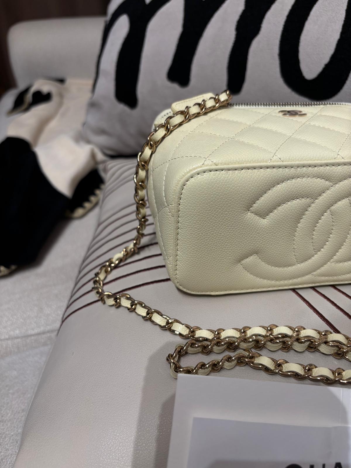 全新 Chanel vanity with chain 荔枝牛皮金鏈 100%Authentic,100%new全新 ✅晶片✅收據✅dust bag✅box