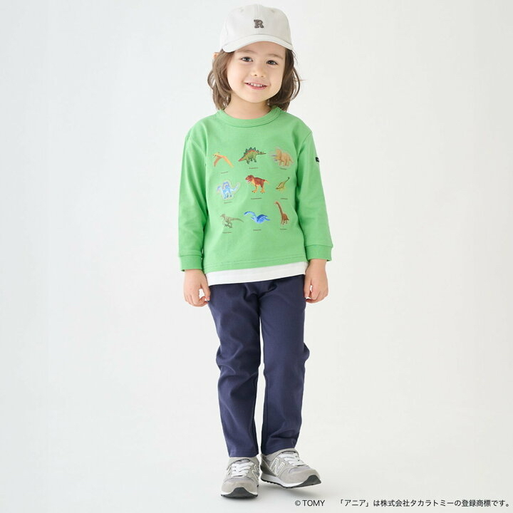 🇯🇵預訂 日本直送🇯🇵Petit Main x Tomica系列三色恐龍動物車車印花假兩件長袖T恤