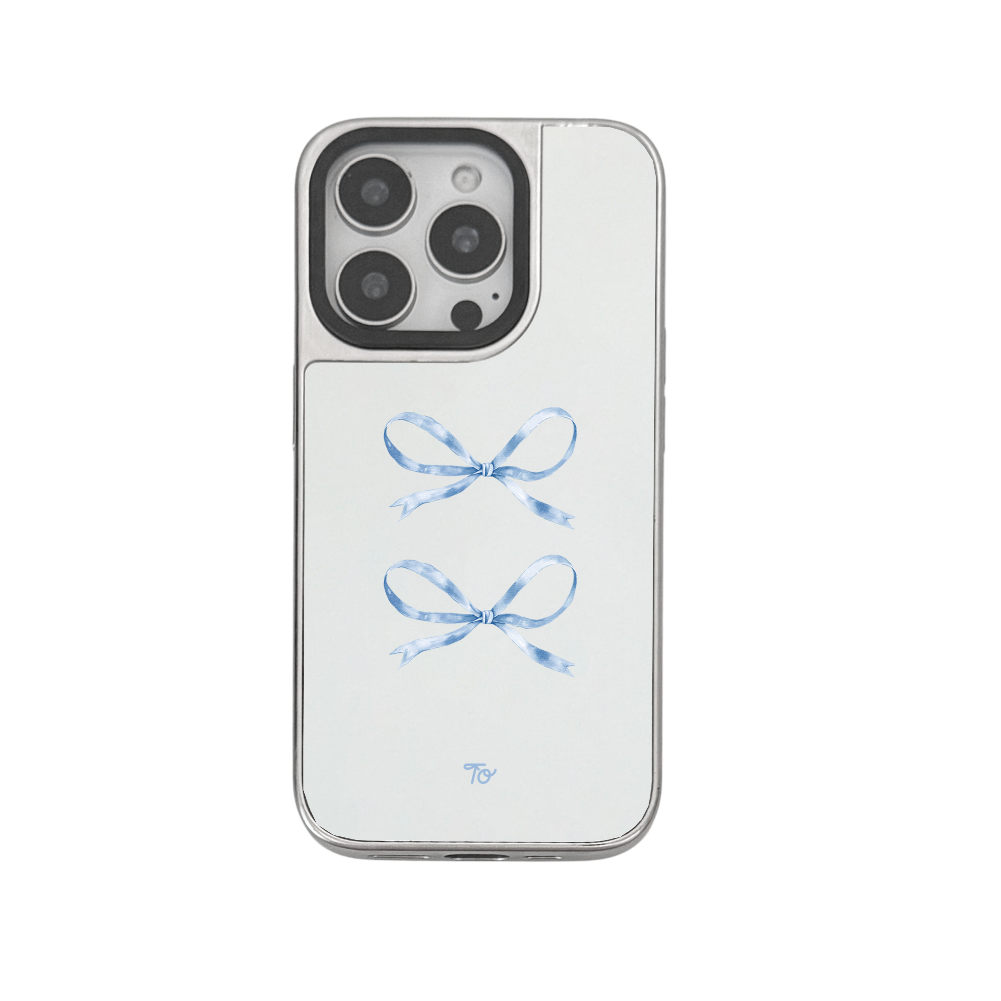 【Silky Blue Ribbon(S)】銀框鏡面MagSafe iPhone Case