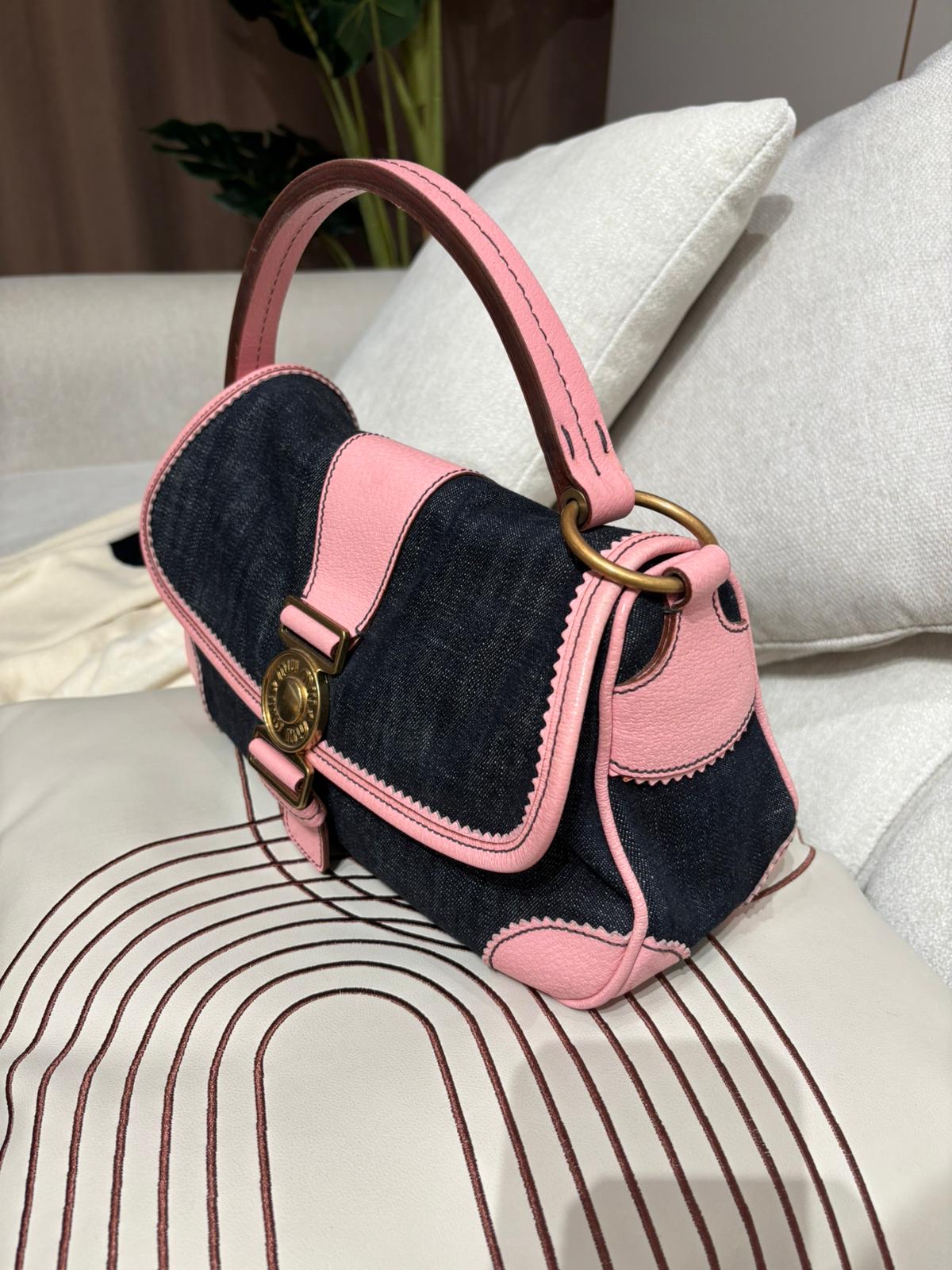 Miu miu denim hobo flap bag 100%Authentic ,90%new