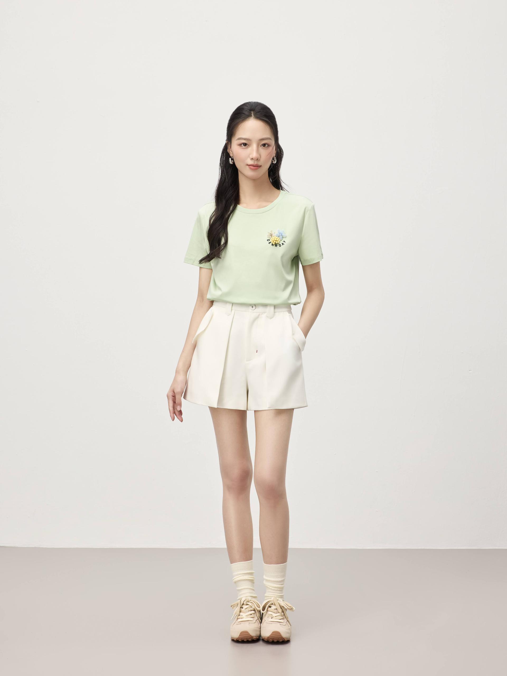 两侧装饰翻盖短裤  P0452