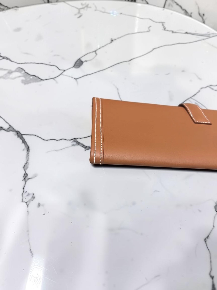 HERMES Jige Elan 29 Stamp U Clutch gold Calfskin 100%Authentic, 99%new ✅box