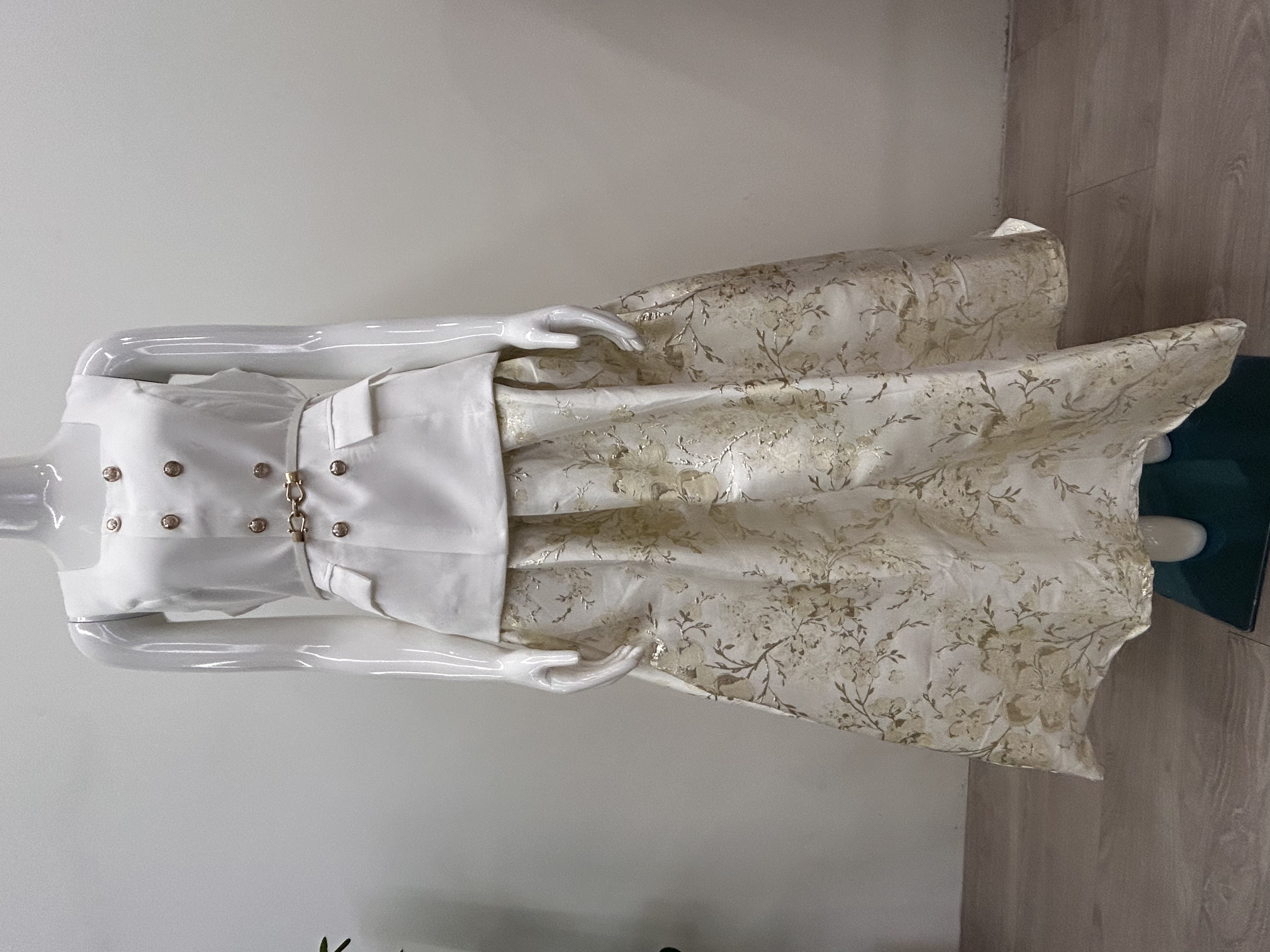 581.WB BTS Top + Embroidered Skirt