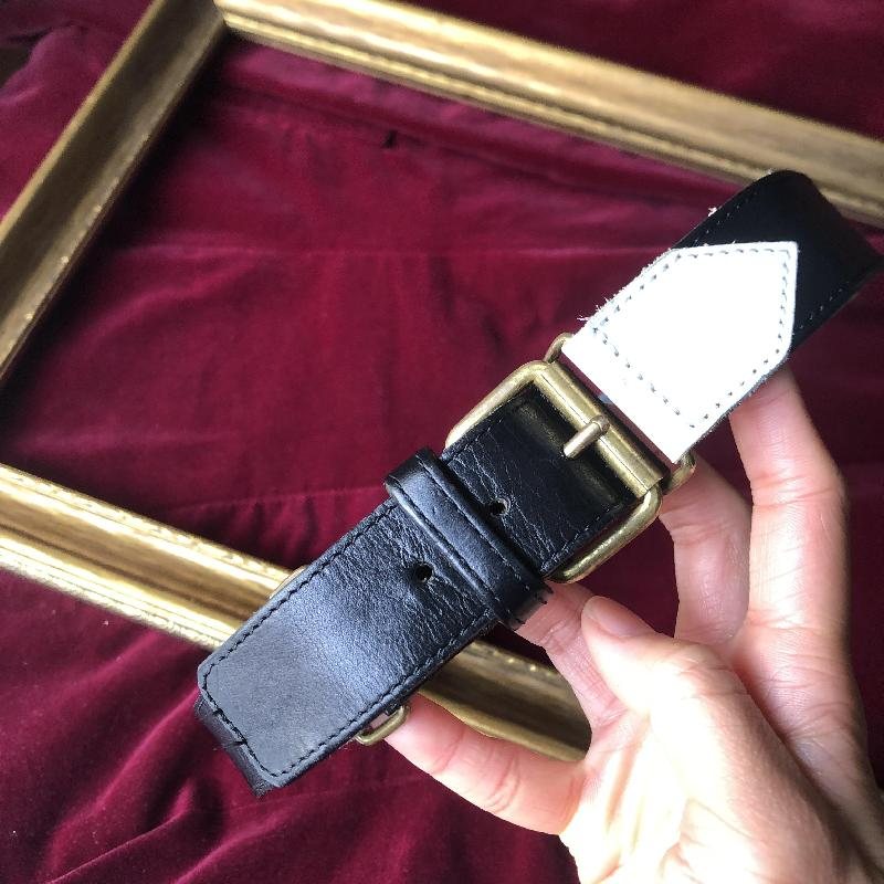 Vintage Sonia Rykiel Black & White Leather Belt (MT338)