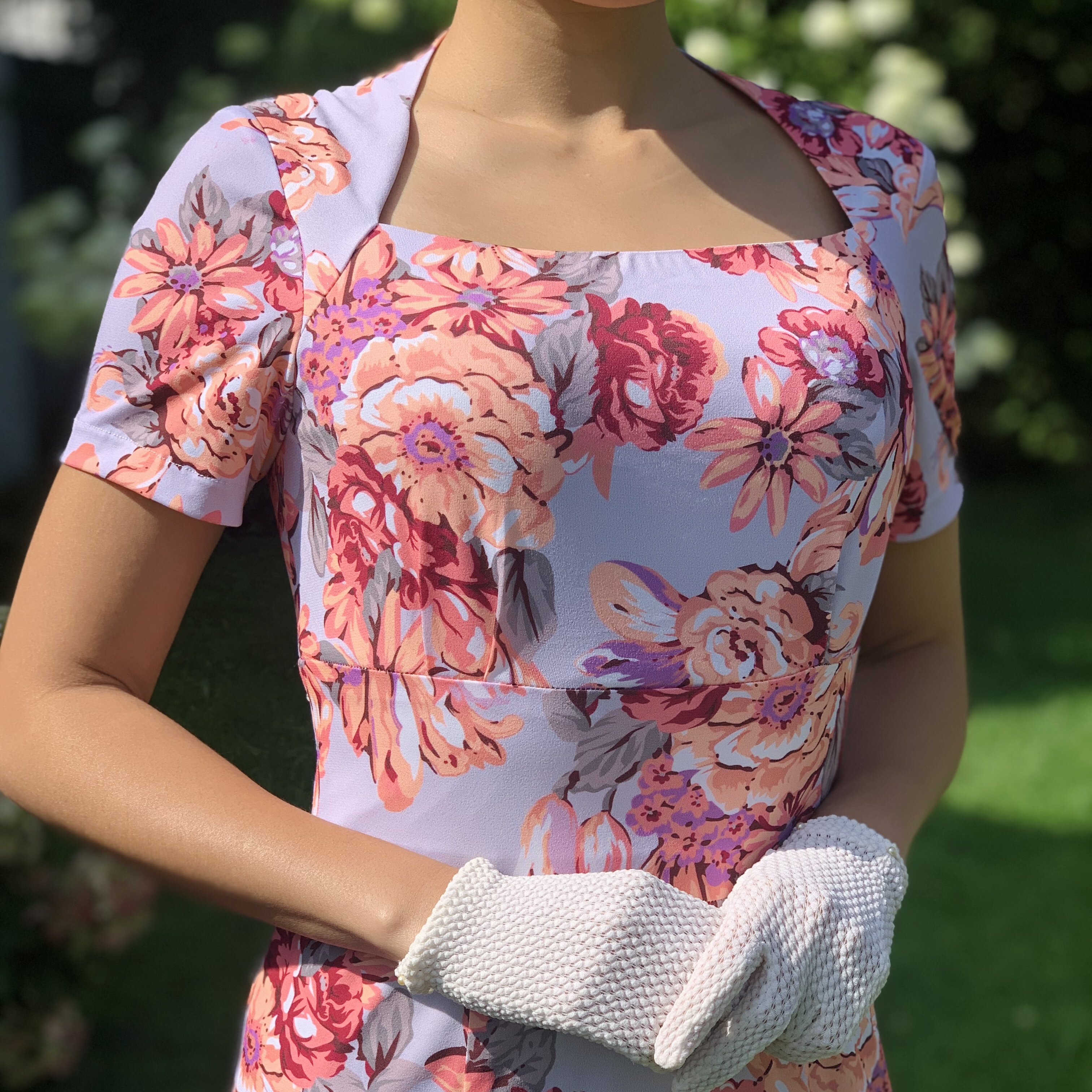 (Ready-Made) 1940s Vogue Couturier Floral Day Dress (FM147)