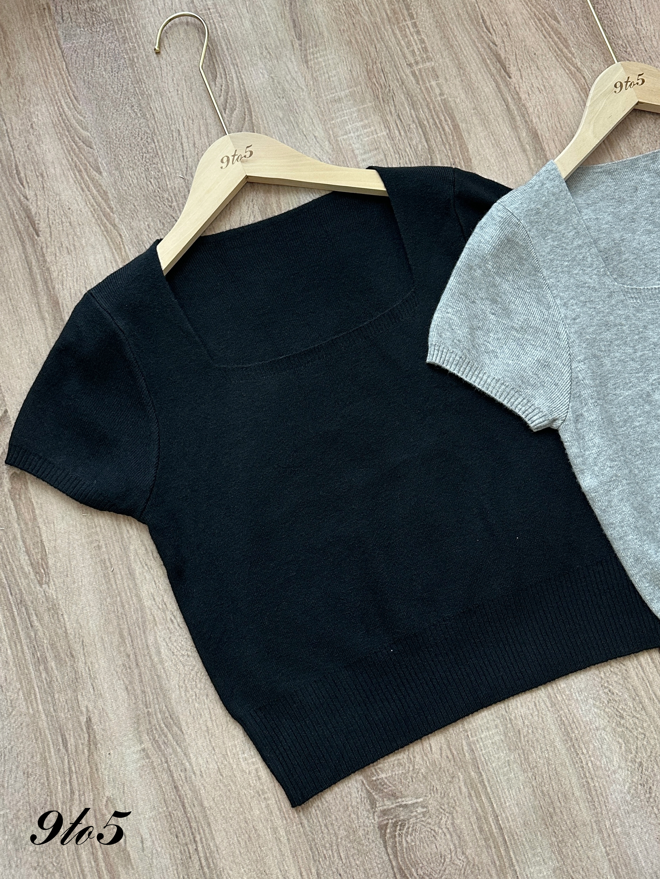 T4257 Square Neck Knit Top - 4 Colors 