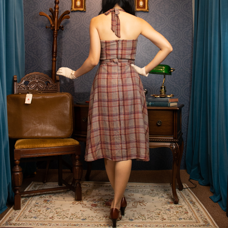 (Ready-Made) 1940s-Inspired Classy Pin Up Girl Dress - With fabric belt (FM133)