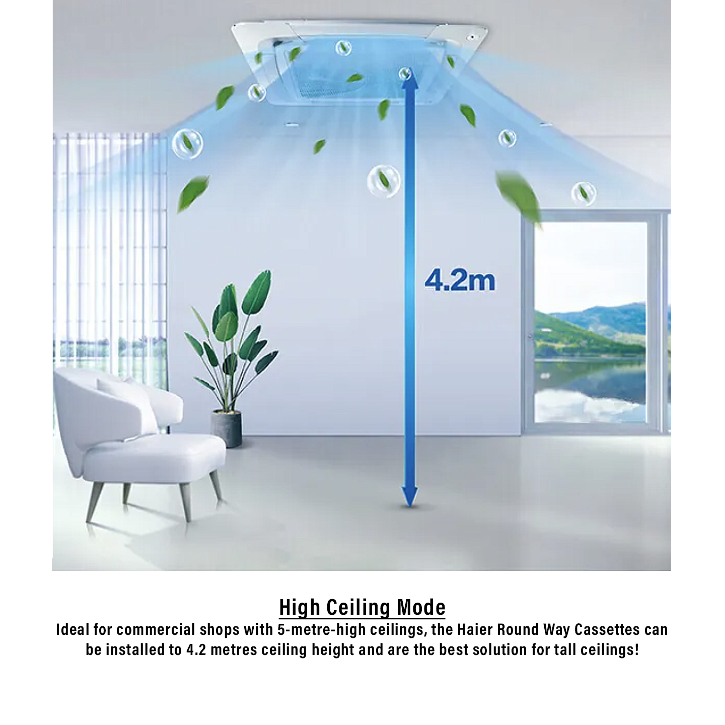 Haier 4.0HP Inverter 4-Way Cassette Air Conditioner (1U105S1PS2SB)