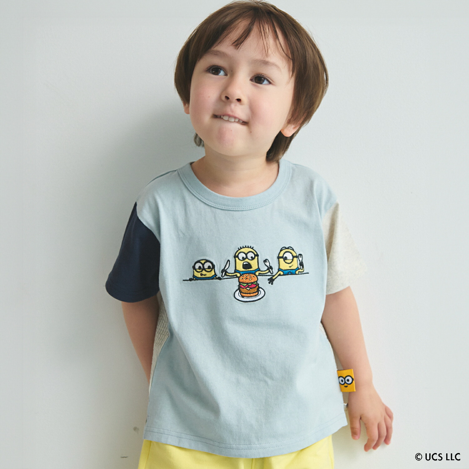 🆕【⭐訂購⭐】🌀🇯🇵 日本直送🌀#Minions 刺繡 布料拼接 短袖Tee [3款選] 🌀 [ELFA-0128]