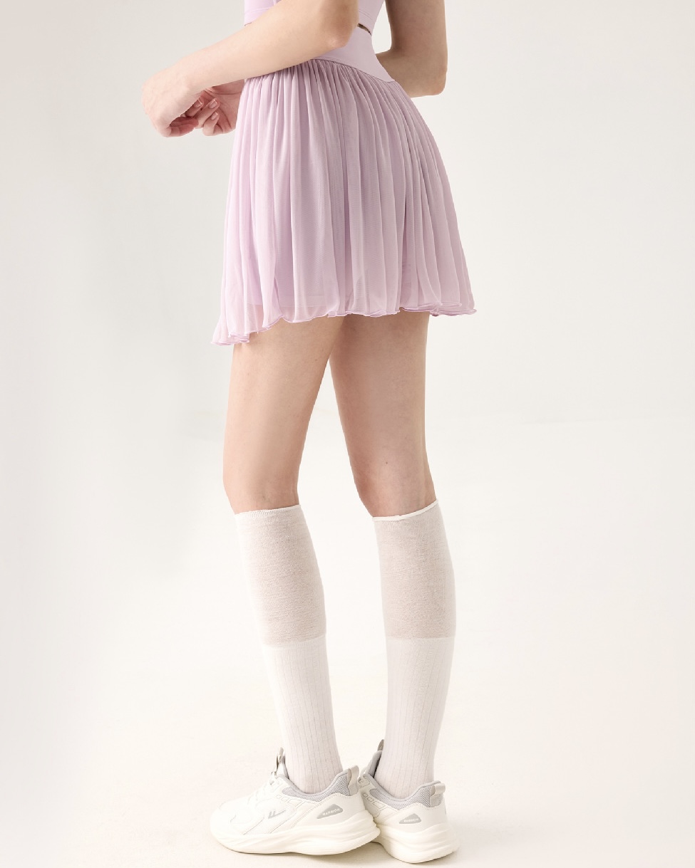 羽感防走光高腰蛋糕邊網球裙