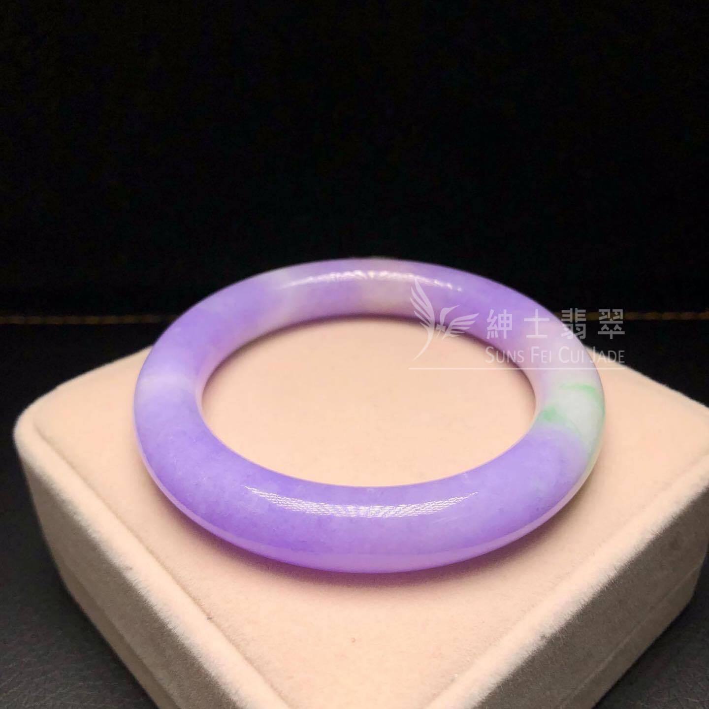 C01750 濃色正紫飄翠圓條手鐲 52.5mm