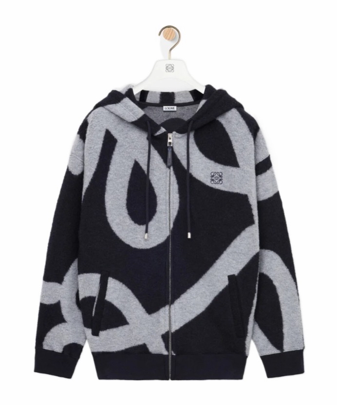 Loewe 男士 羊毛棉混纺拉链连帽衫4XL XS S M L XL XXL码