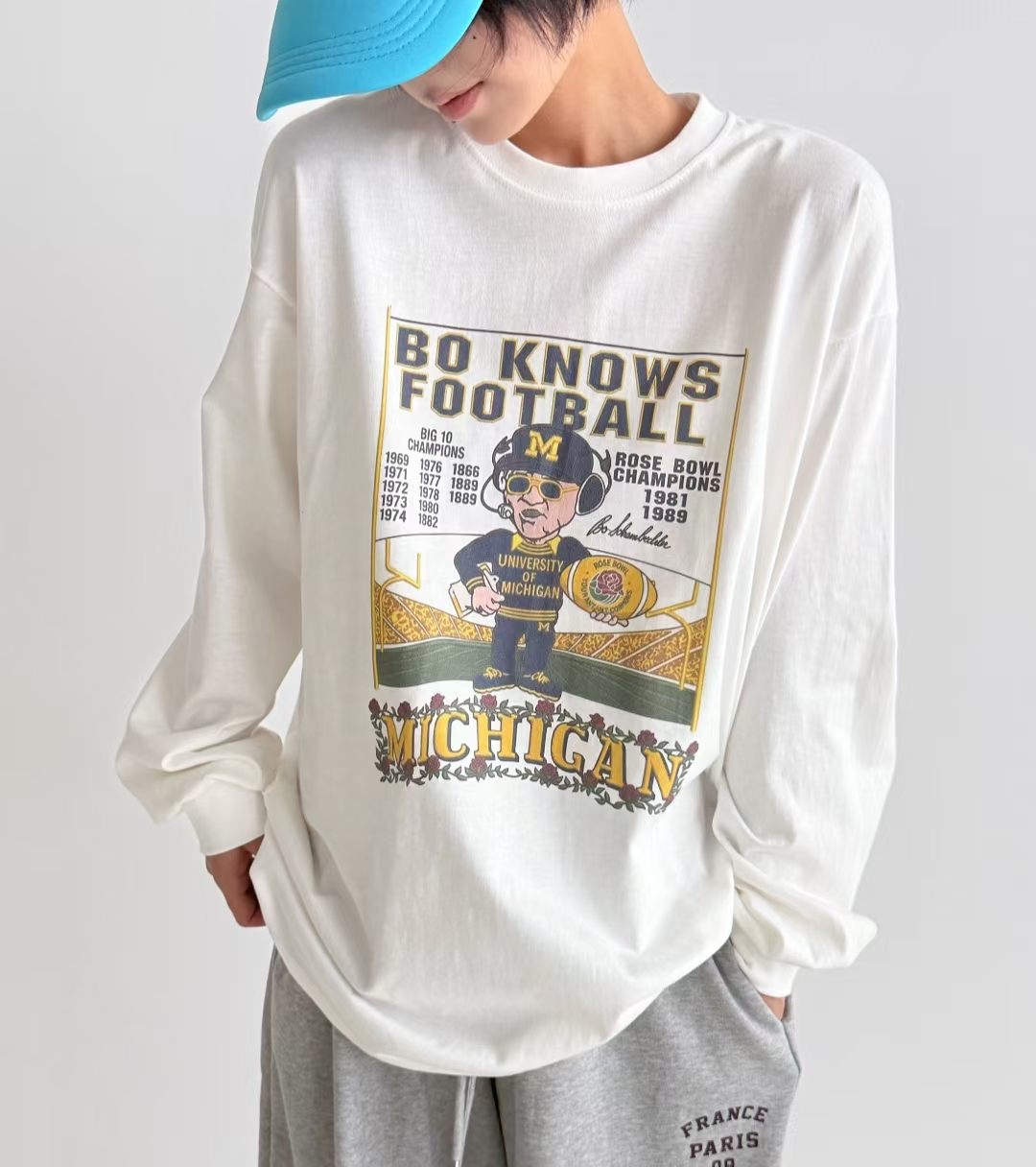 221610 “Bo Knows Michigan Long Sleeve” tee