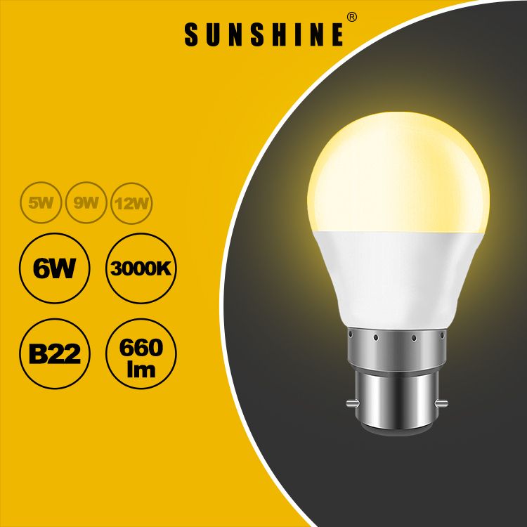 LGT-6E/(E27)(B22)/LED6W黃/白光球膽
