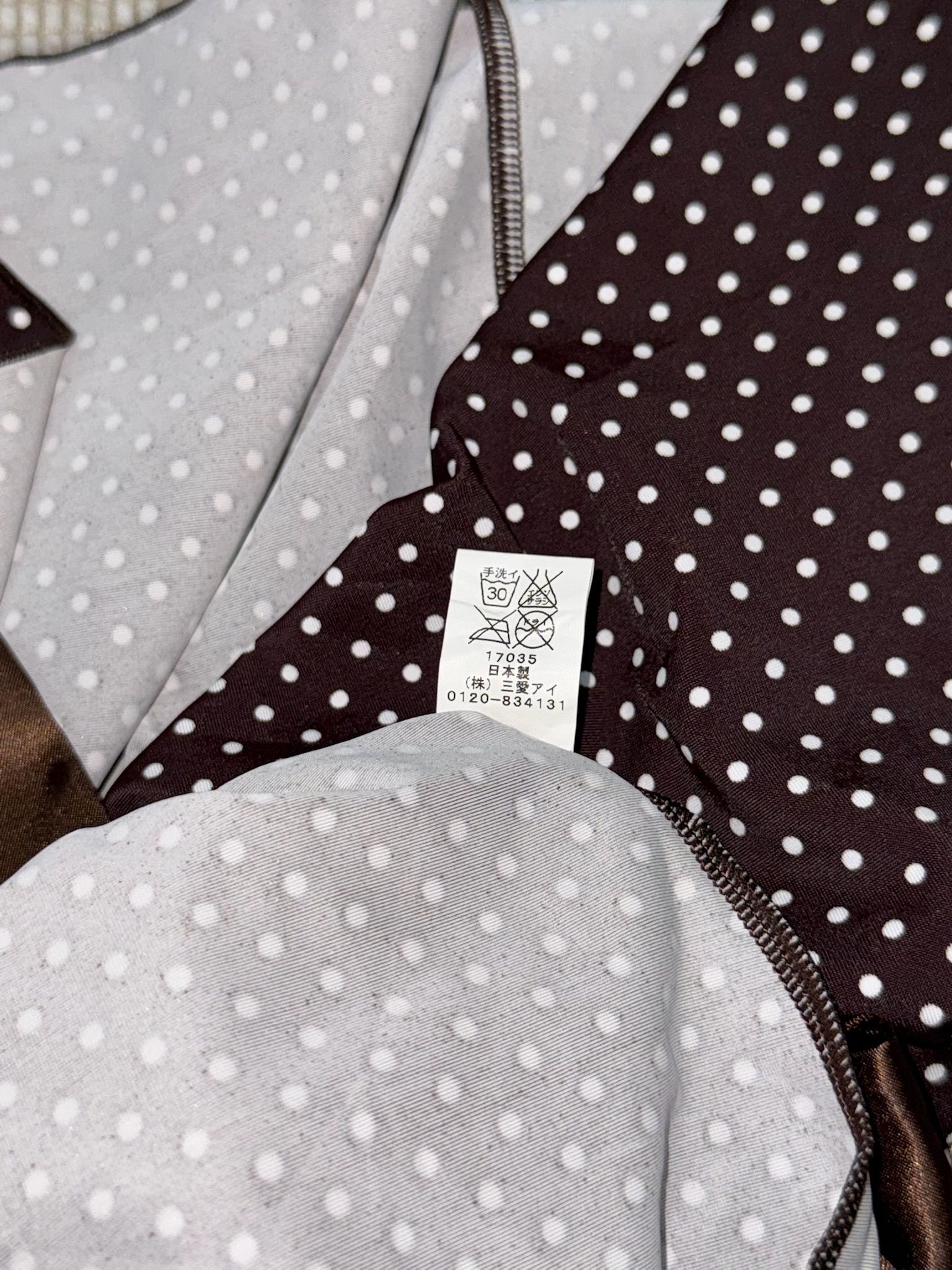 Brown Polka Dot Pleated Skirt with Bow Detail