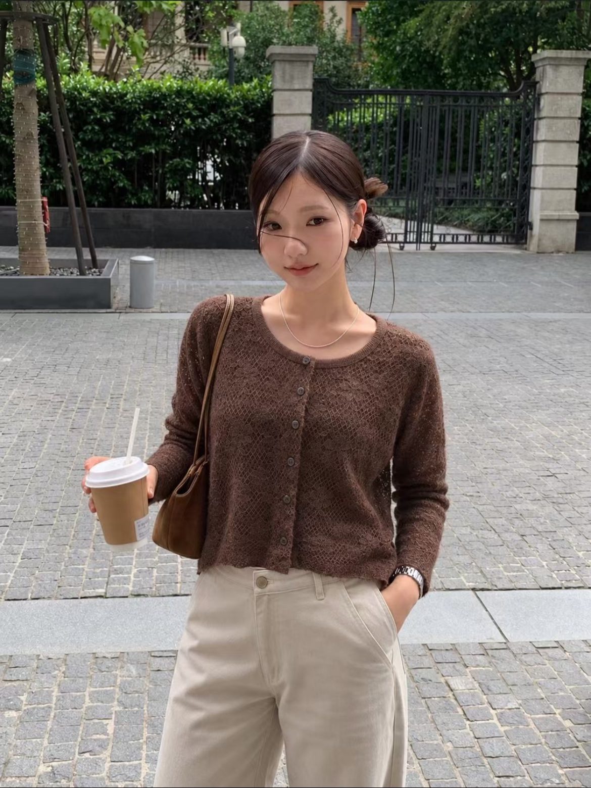❥ 高質暗花短外套。