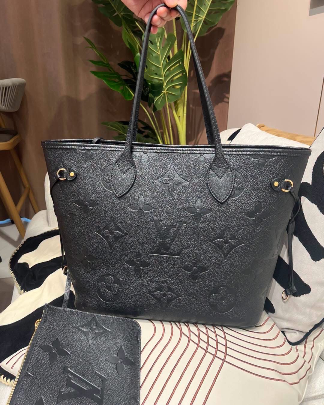 Lv neverfull MM empreinte leather 100%Authentic ,98%new   ✅塵袋✅pouch 
