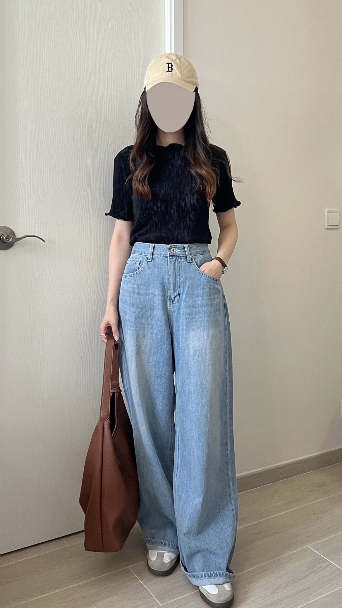 免熨樹紋ruffle上衣