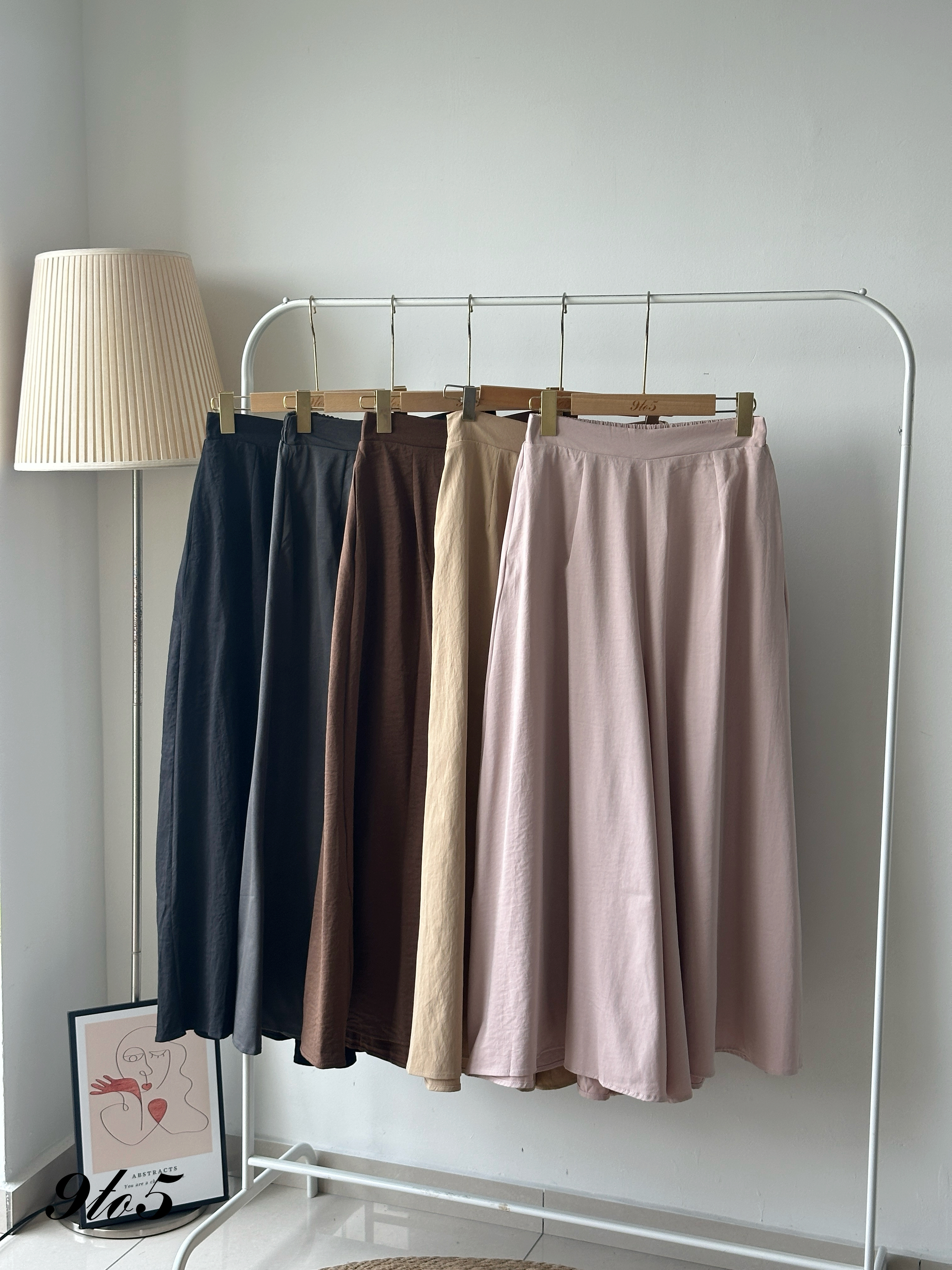 S1845 A Line Wide Leg Pants - 5 Colors 