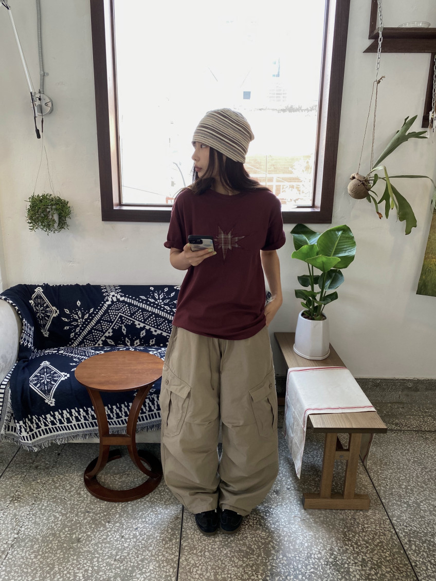 Plaid Star Patchwork Oversized Tee