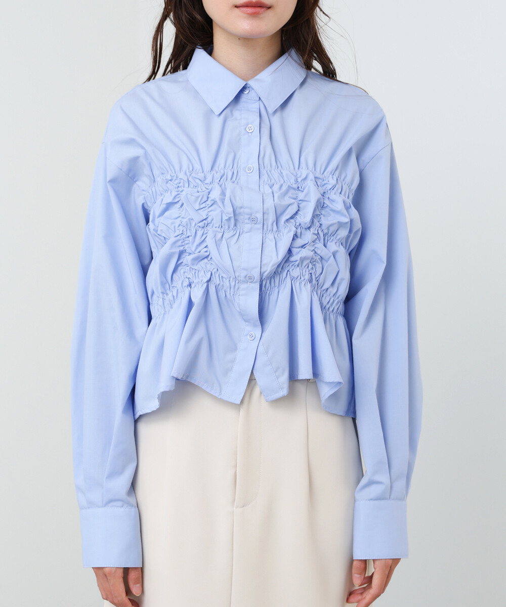 抽褶短版裇衫【JT023】