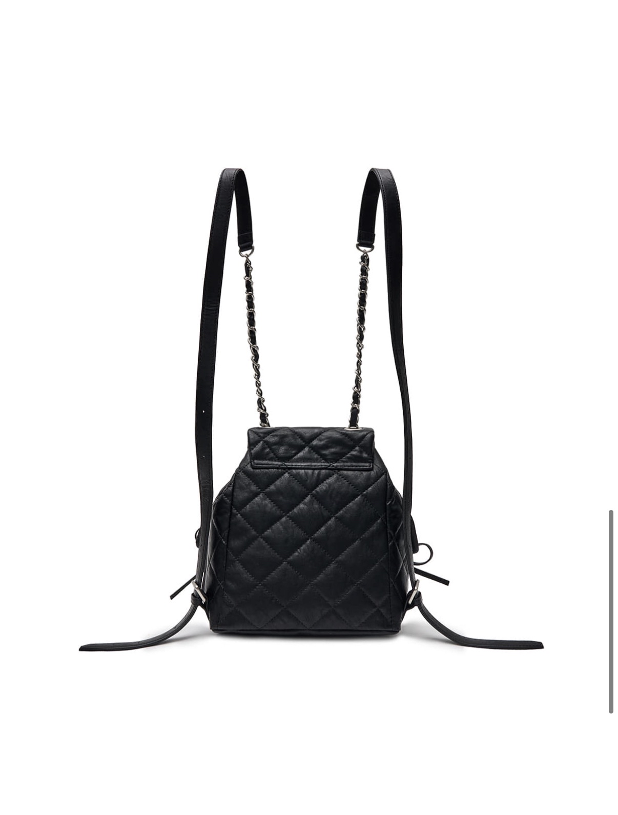 MATIN KIM 特價場 DOUBLE POCKET QUILTING MINI BACKPACK IN BLACK