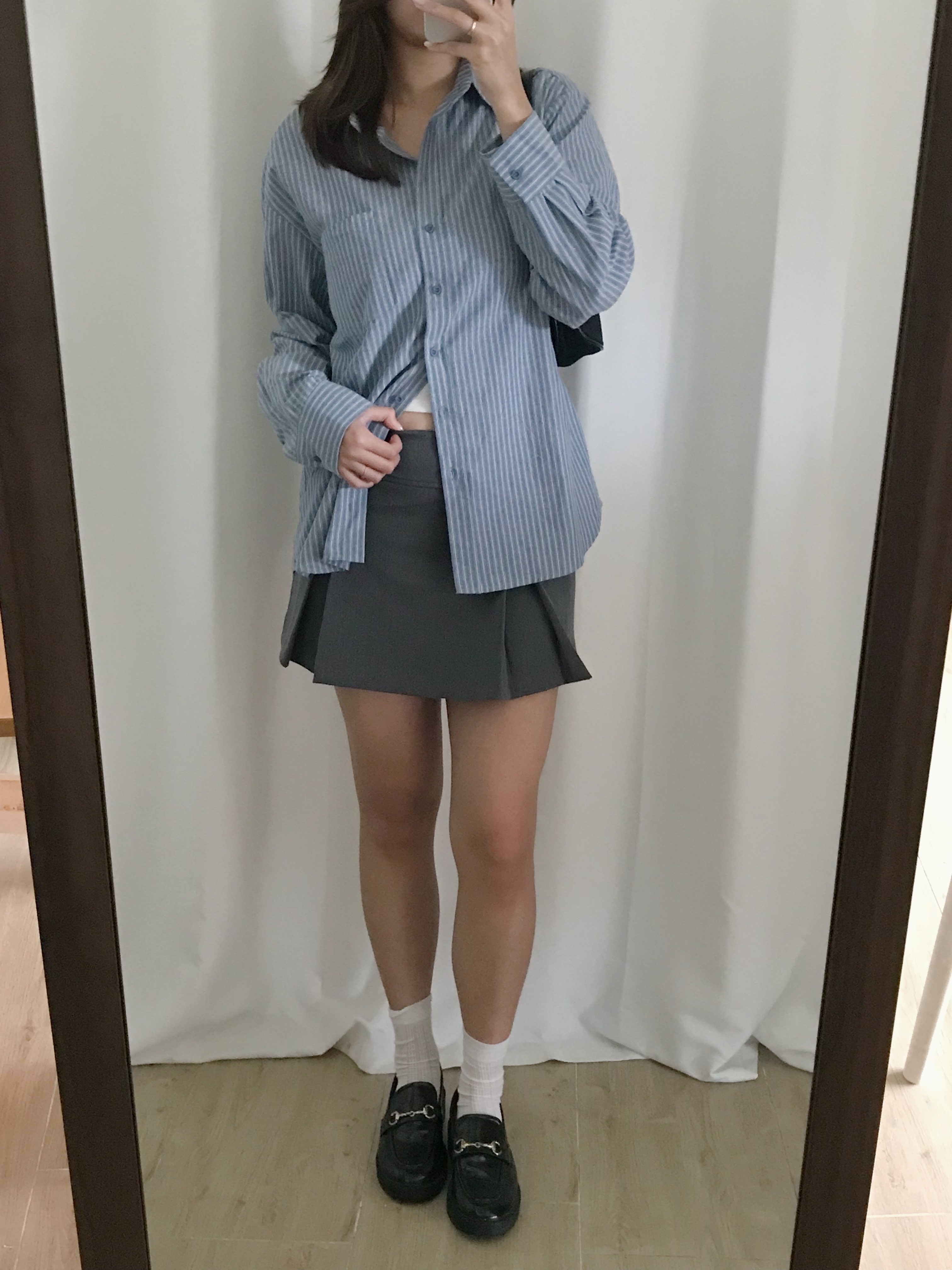 慵懶直條紋襯衫(兩色入)