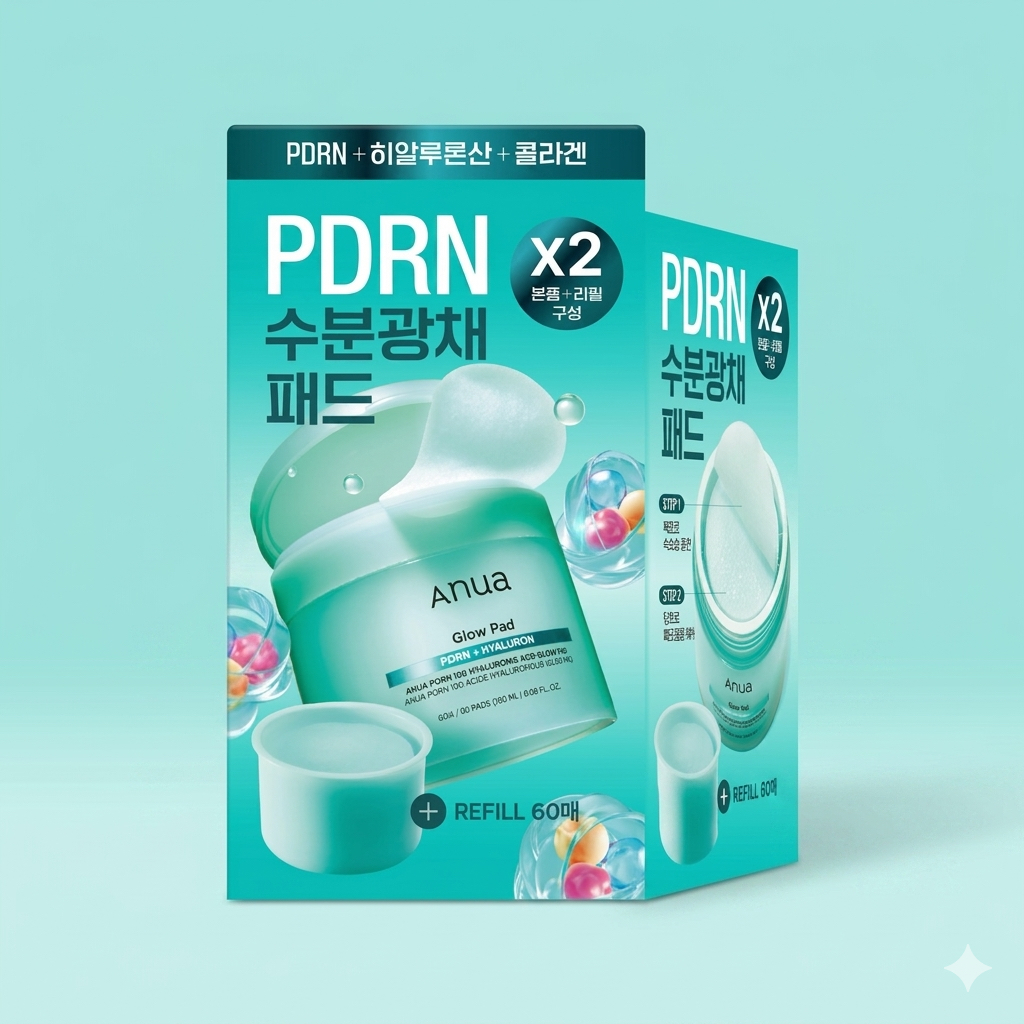 Anua PDRN + 透明質酸水潤光感抗皺+補水+去角質保濕棉片（兩件組）