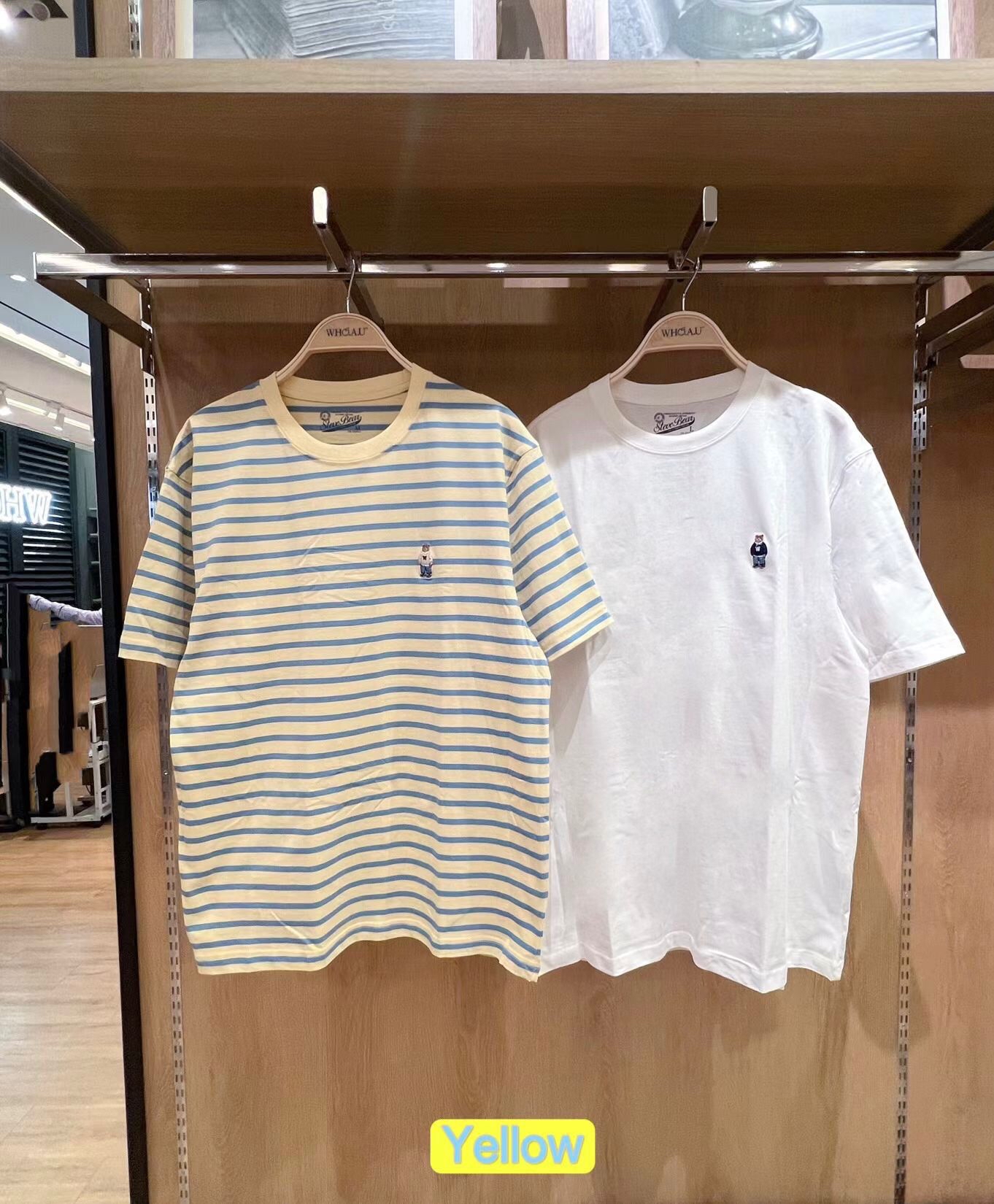 🇰🇷韓國Who A U 刺繡小熊短袖Tee （2件套）