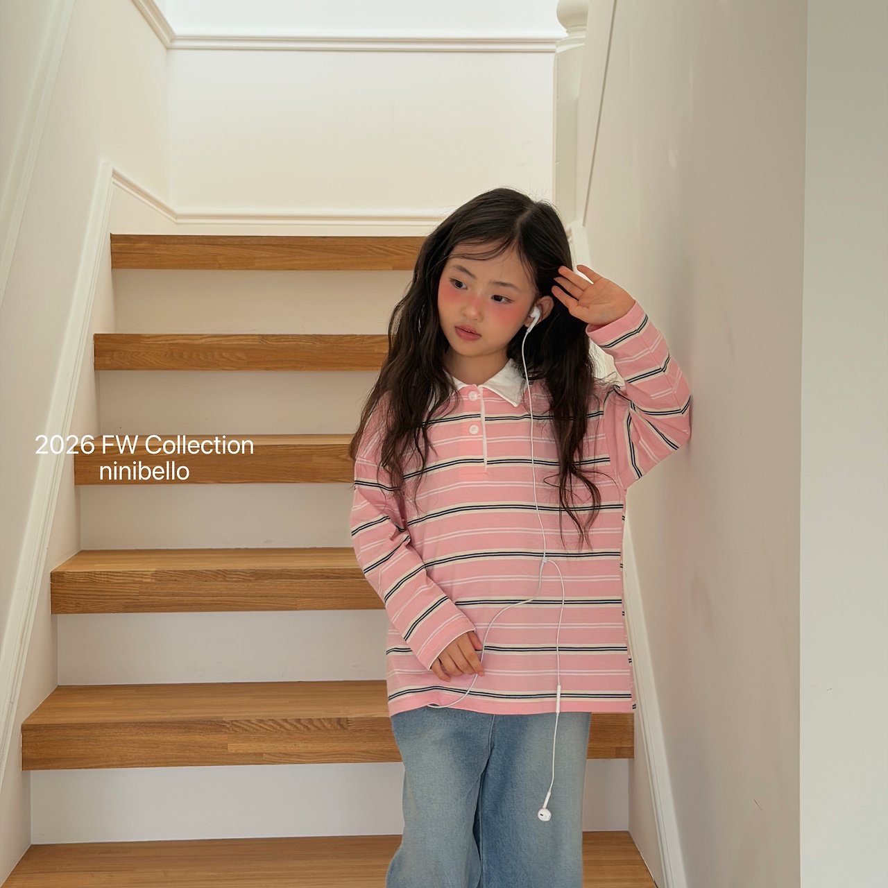 Ninibello | Milky Stripe Collar T-shirt (親子裝)  