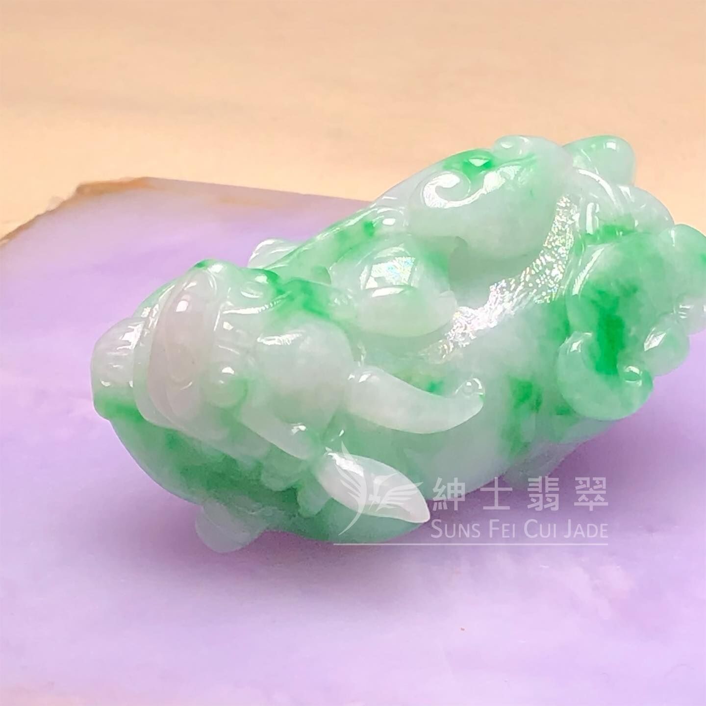 翠色花青貔貅 - 3