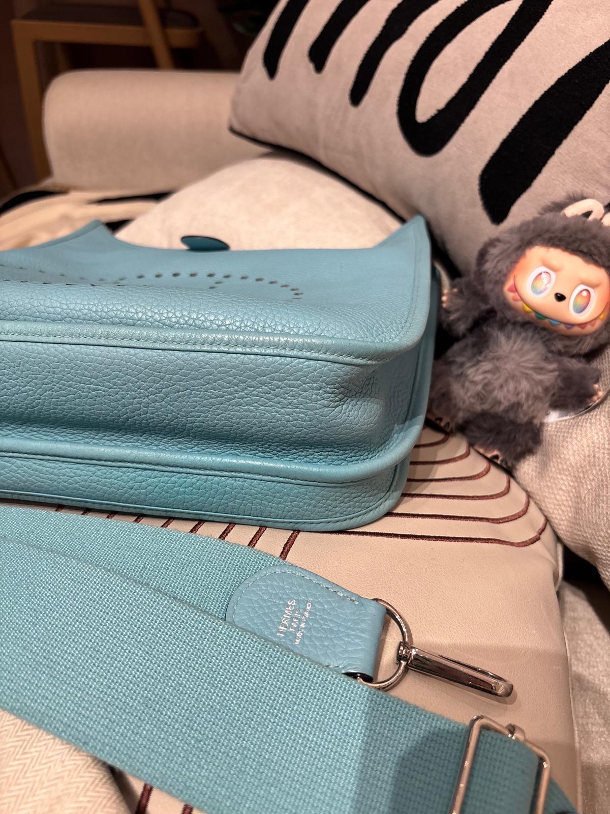 Hermes evelyne 29,STAMP T,blue atoll 100%Authentic ,95%new✅dust bag