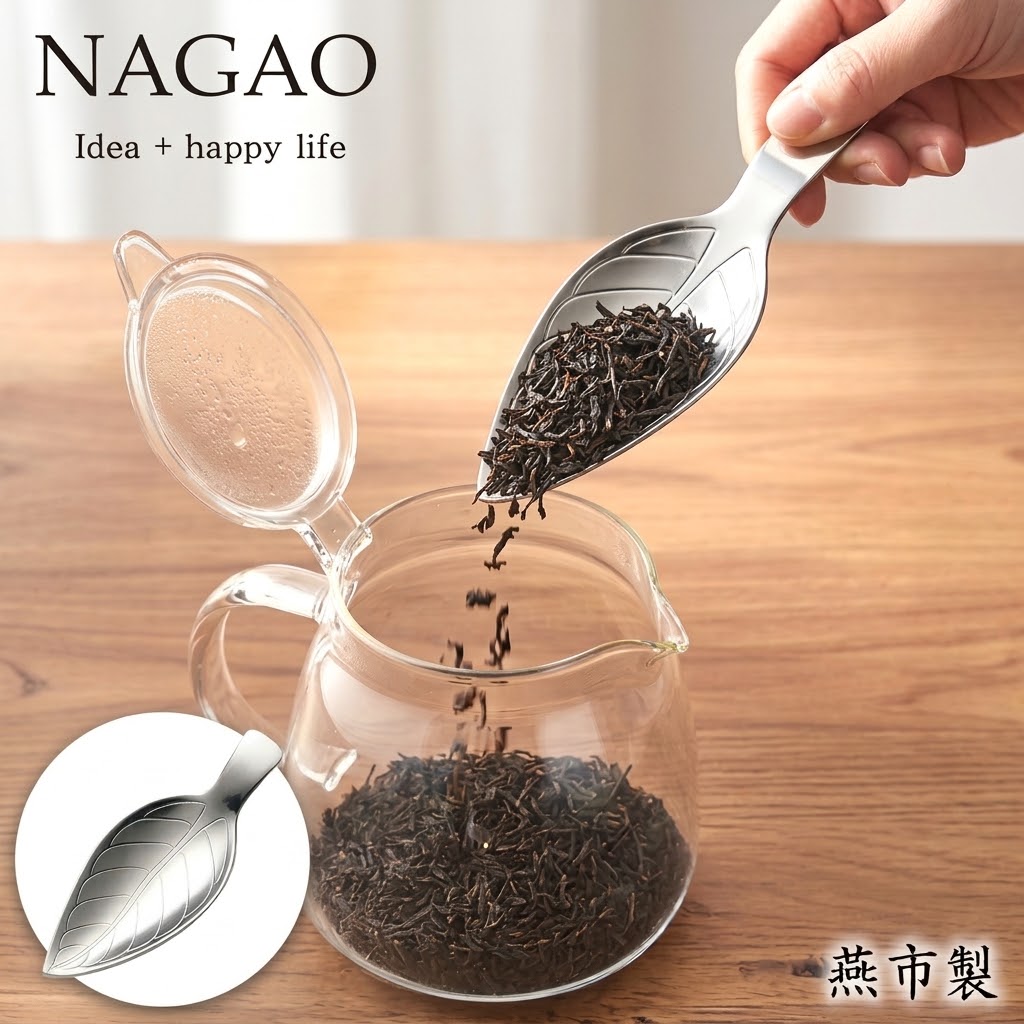 🔥🔥【日本製《NAGAO》葉形不鏽鋼茶葉計量匙】