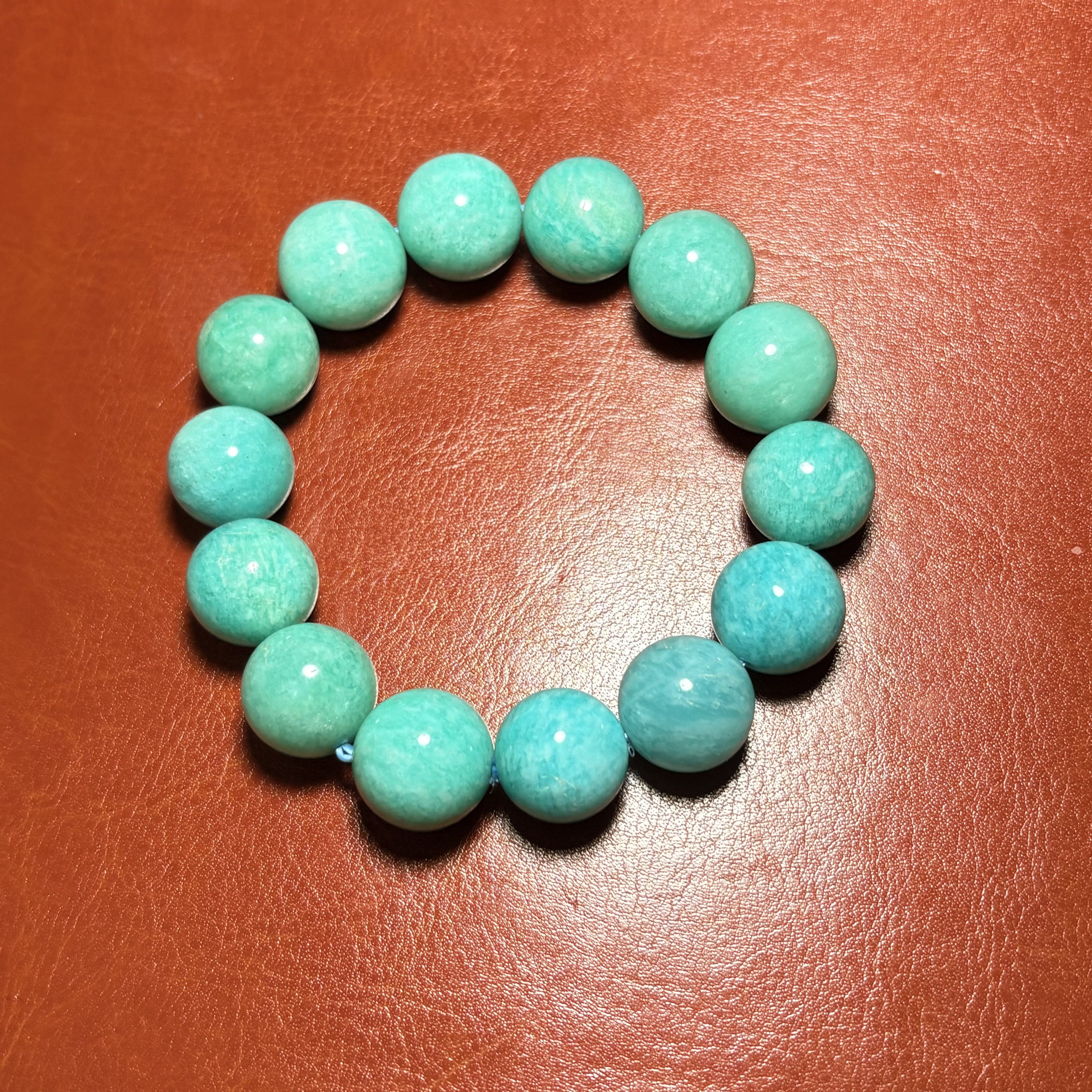  【好運】天然 天河石 手串 No. 2733｜規格: 16mm珠/17cm內圈｜附送證書