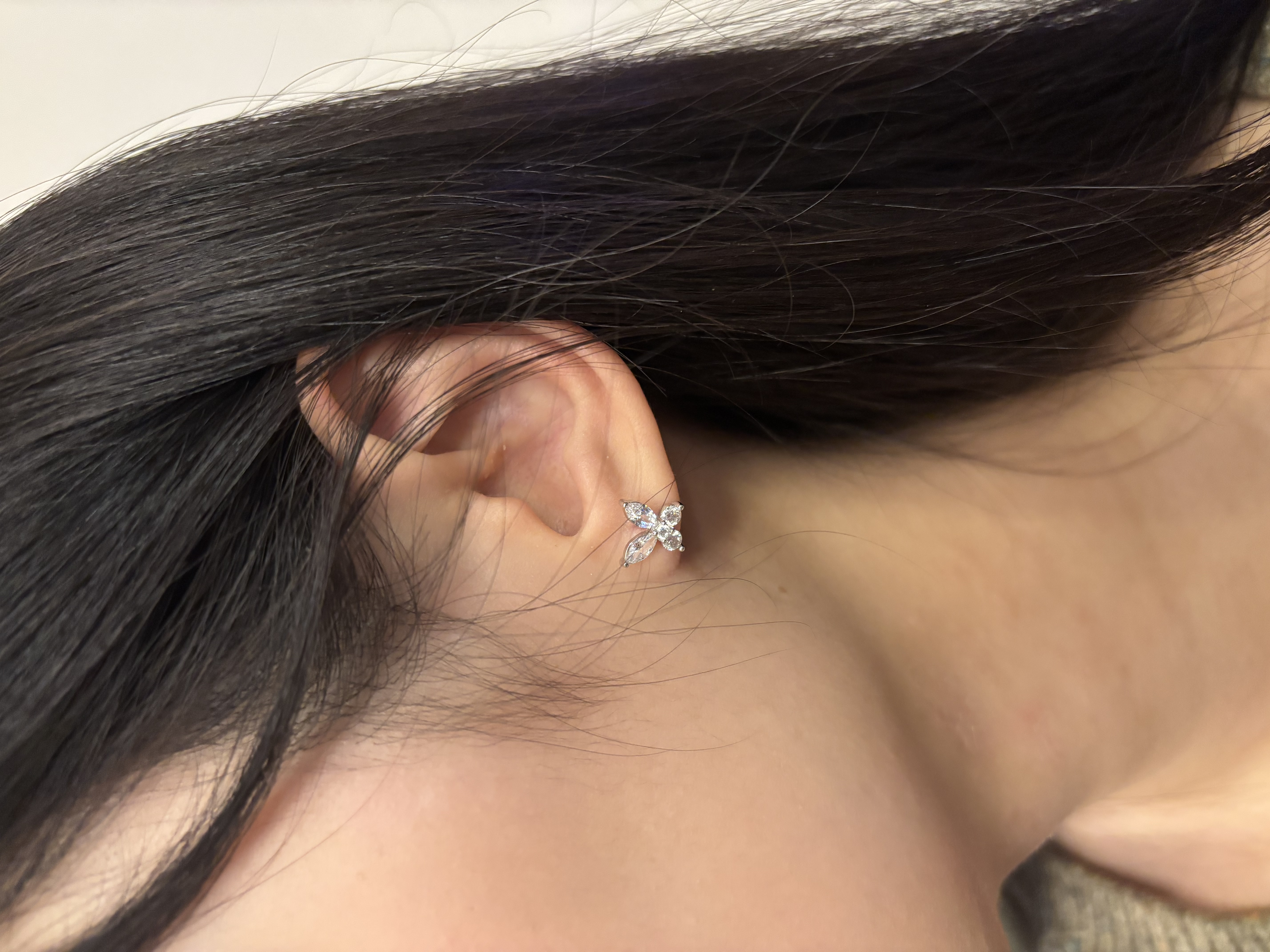 0.4ct Butterfly Moissanite Earrings, with Zircon