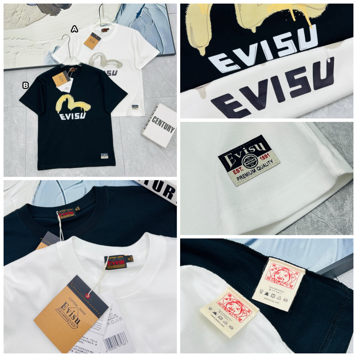 EVISU 潑墨大M 短袖Tee 