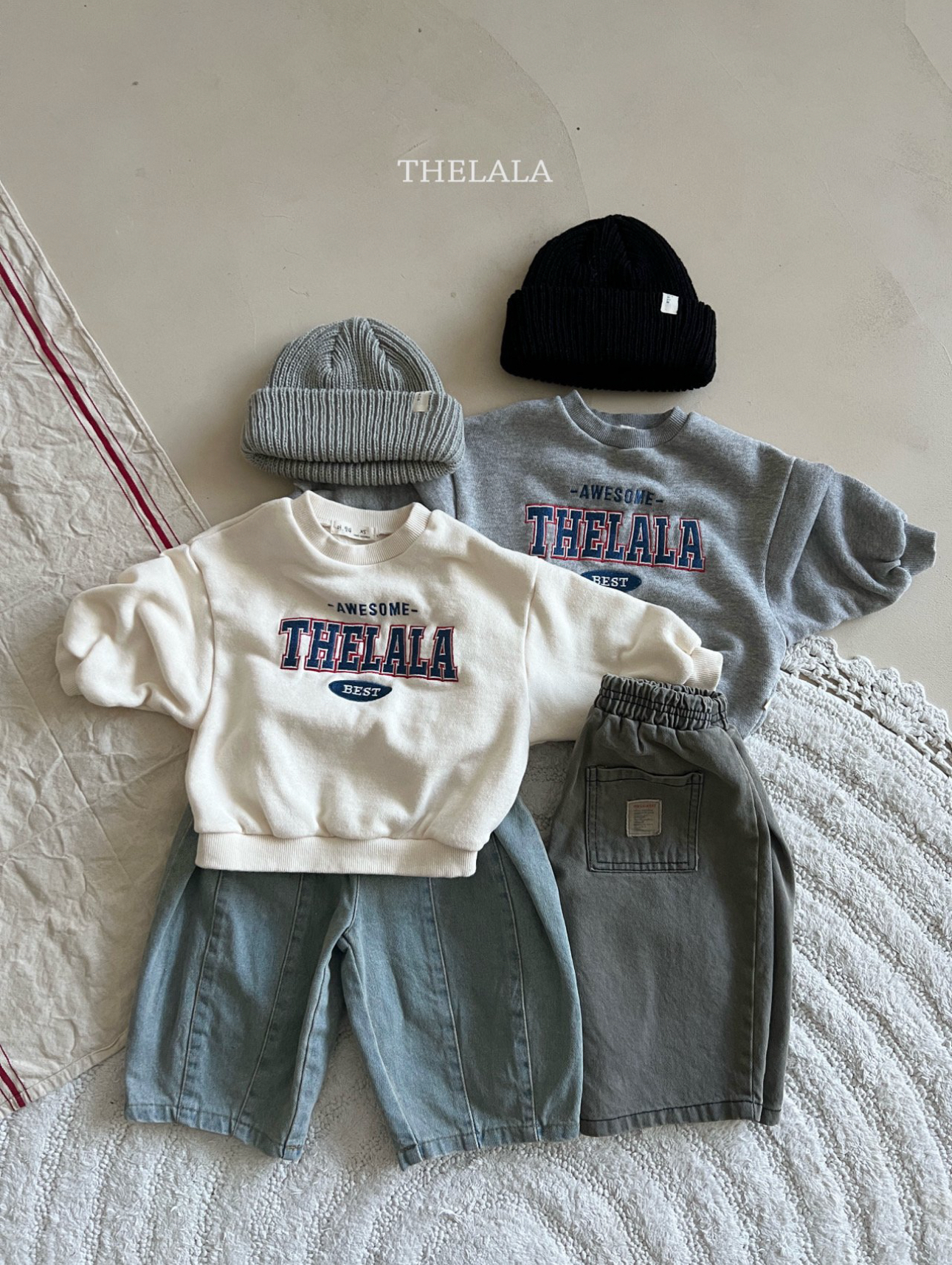 🌸預訂 韓國直送🌸🇰🇷THELALA兩色親子款標誌刺繡貼花衛衣